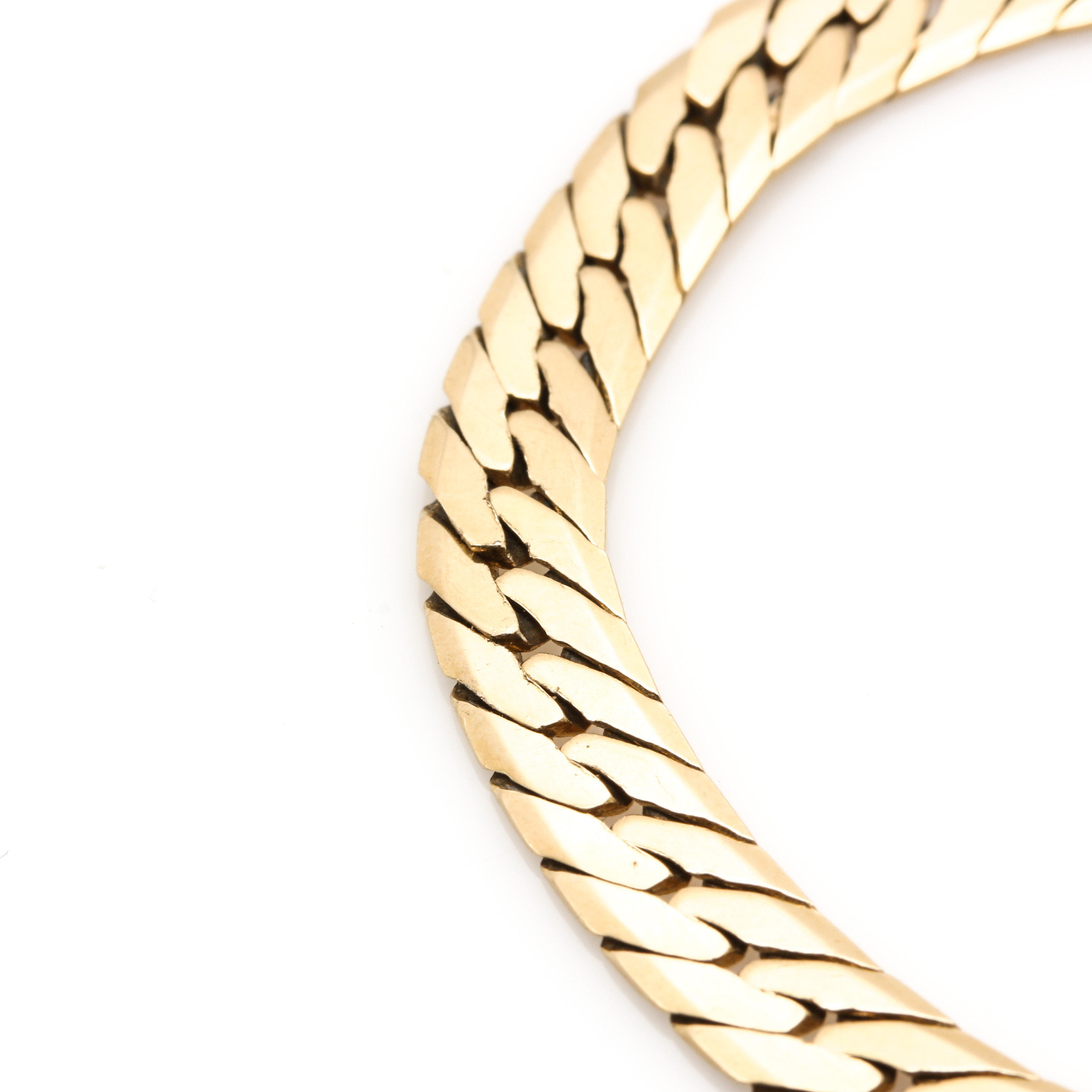 14K Yellow Gold Herringbone Chain Bracelet