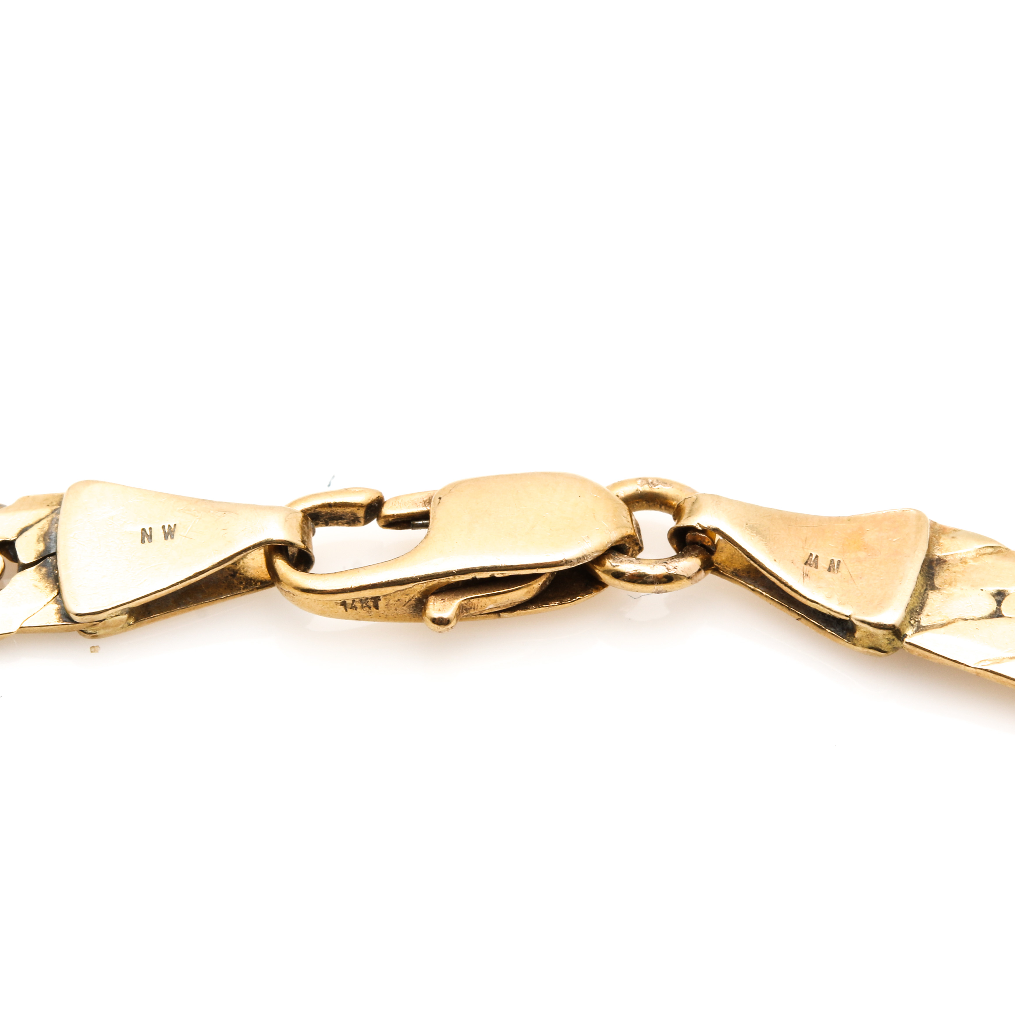 14K Yellow Gold Herringbone Chain Bracelet