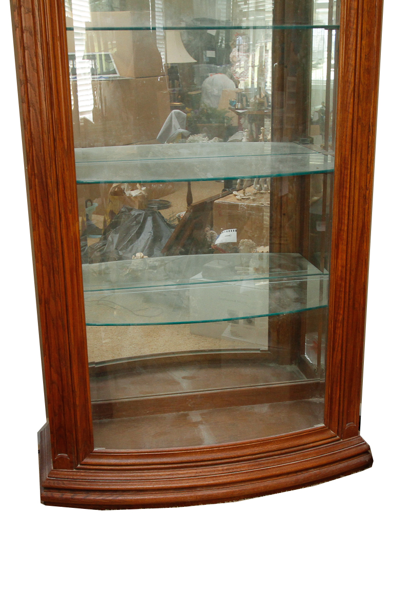 Vintage Oak Curio Cabinet