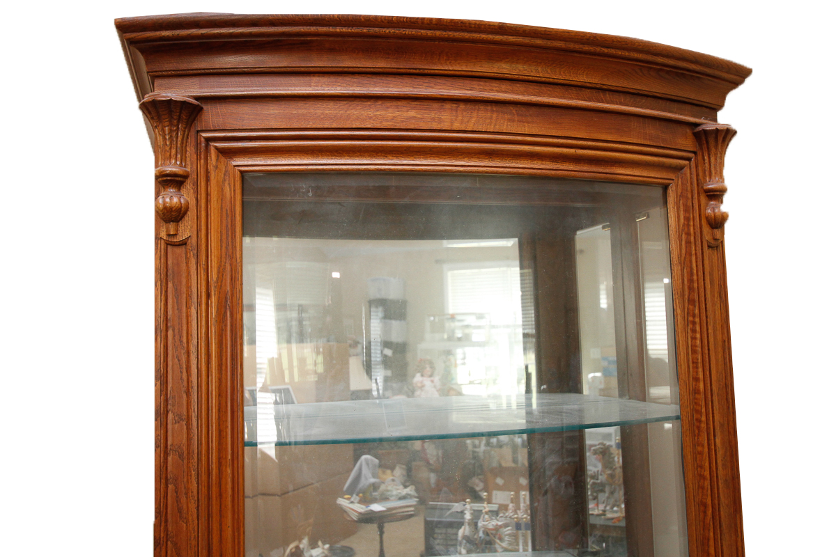 Vintage Oak Curio Cabinet