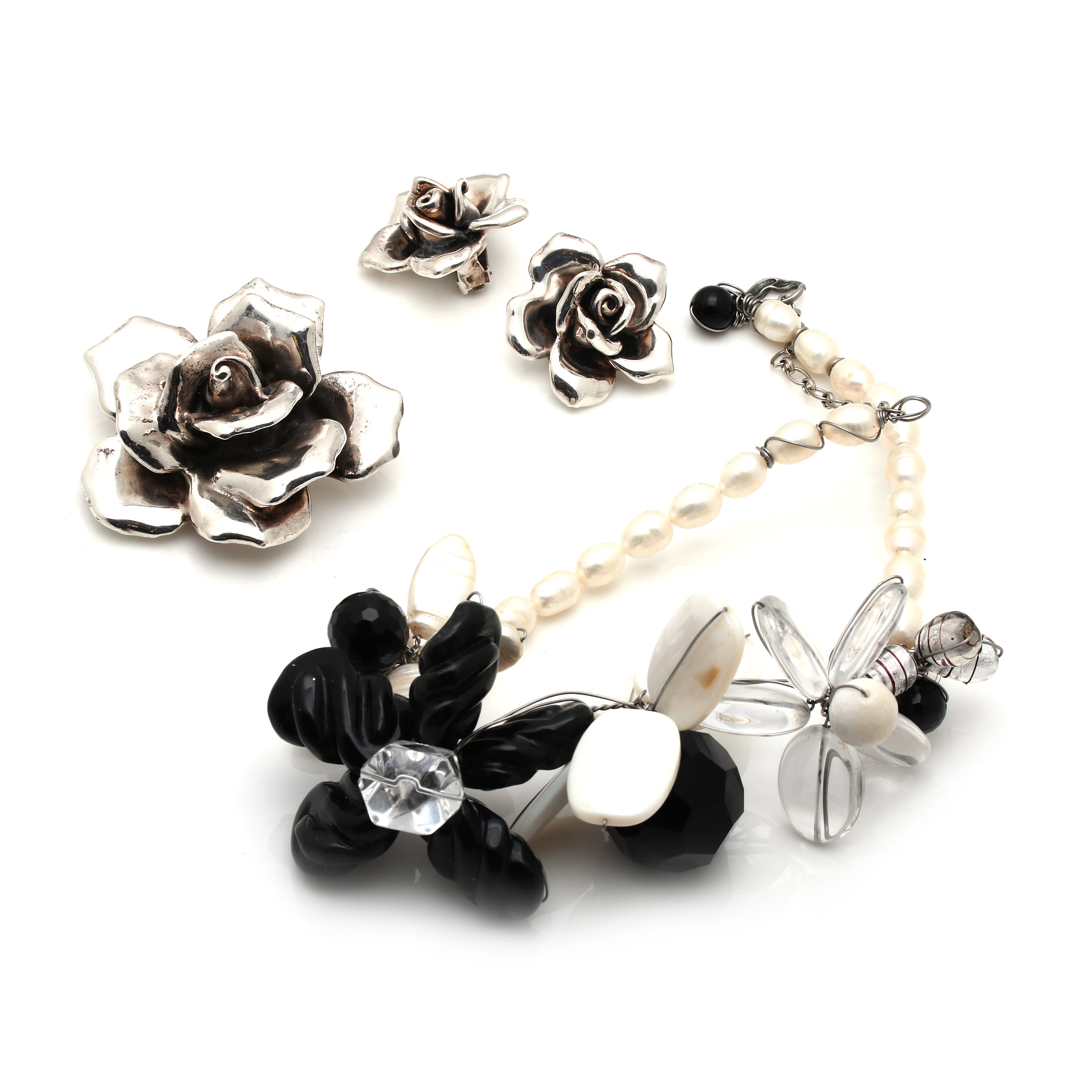 Sterling Silver Jewelry Including an Electroform Demi Parure