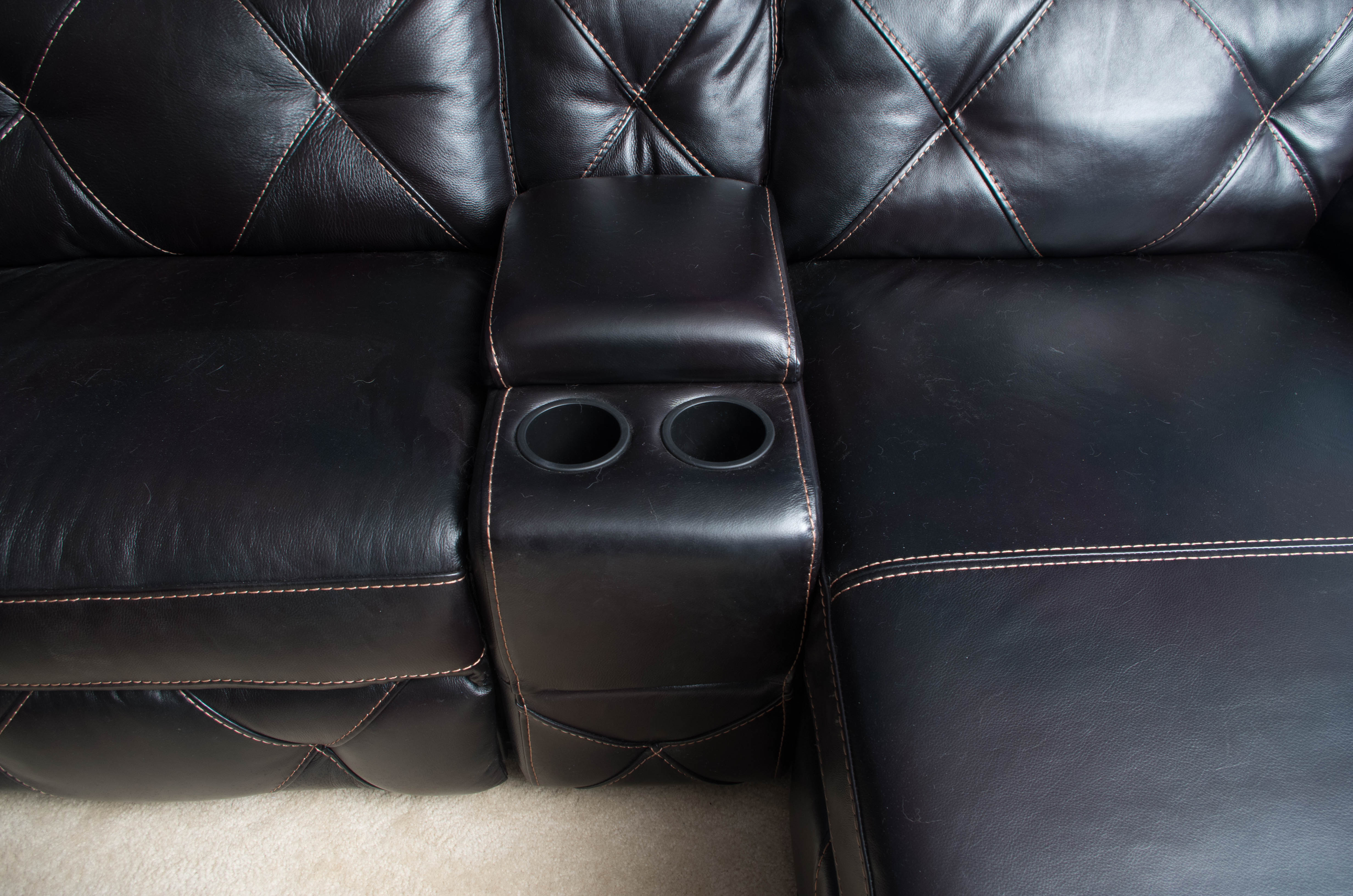 Sectional Leather Sofa by Cindy Crawford Home