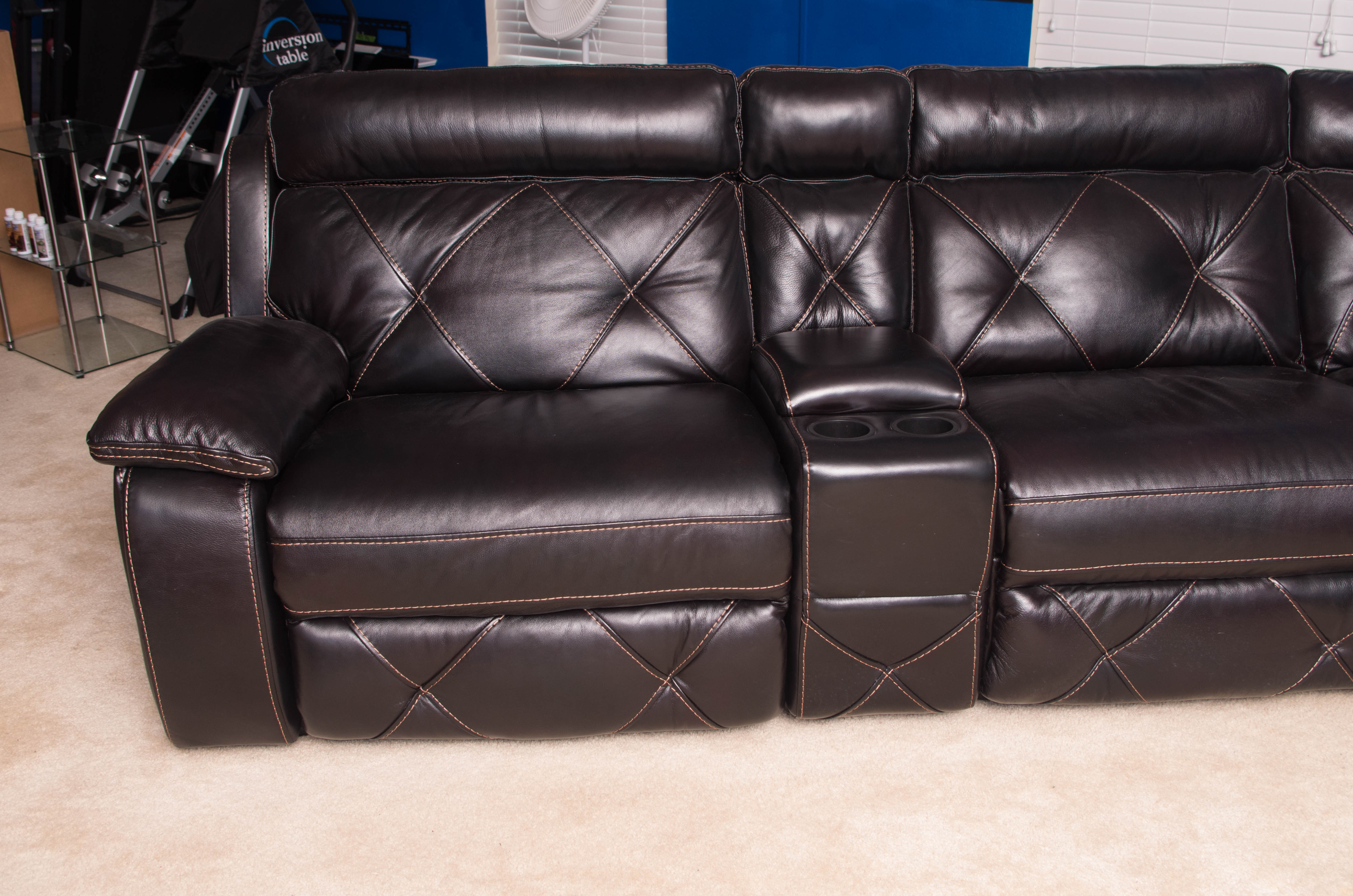Sectional Leather Sofa by Cindy Crawford Home