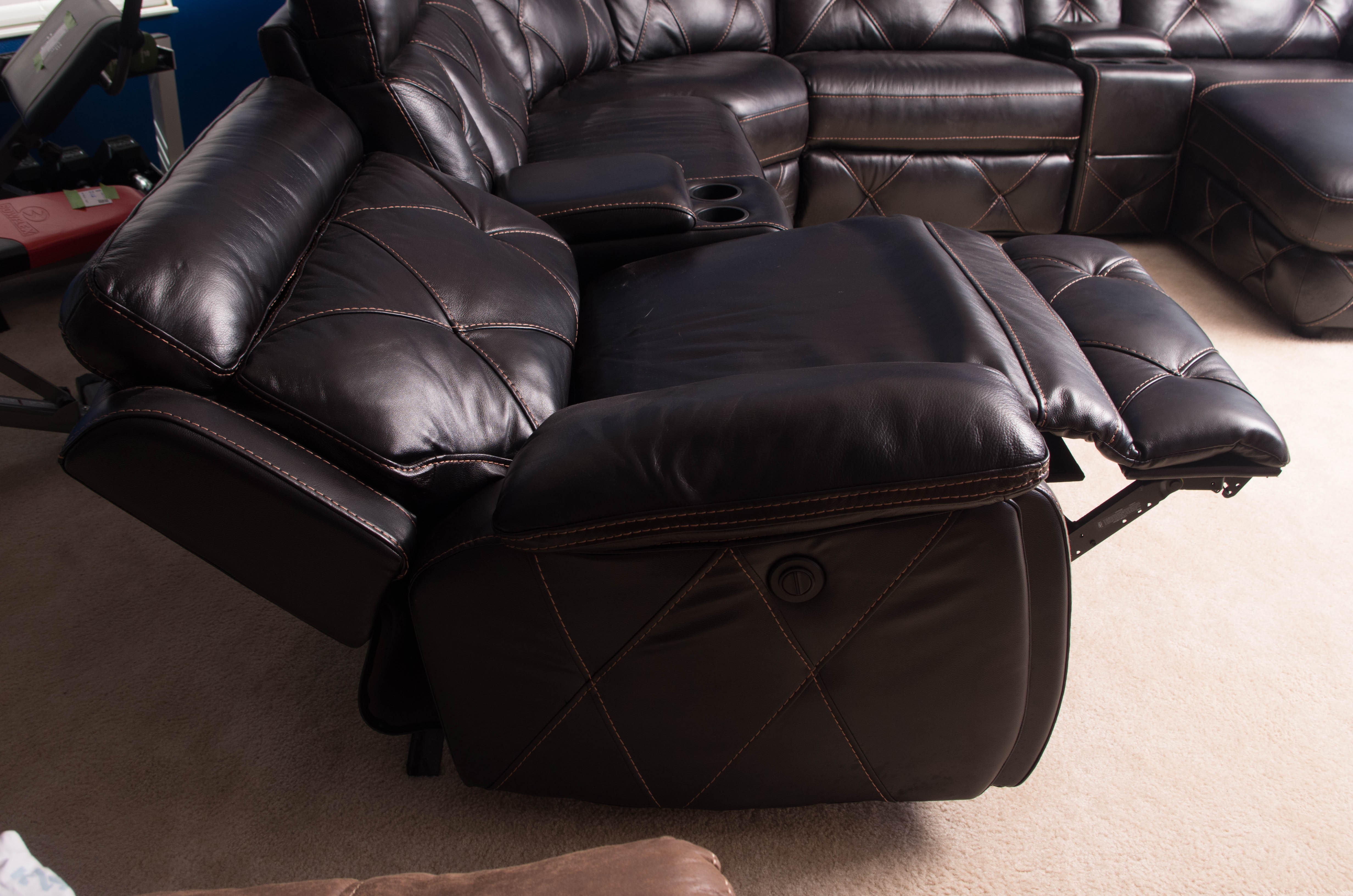 Sectional Leather Sofa by Cindy Crawford Home