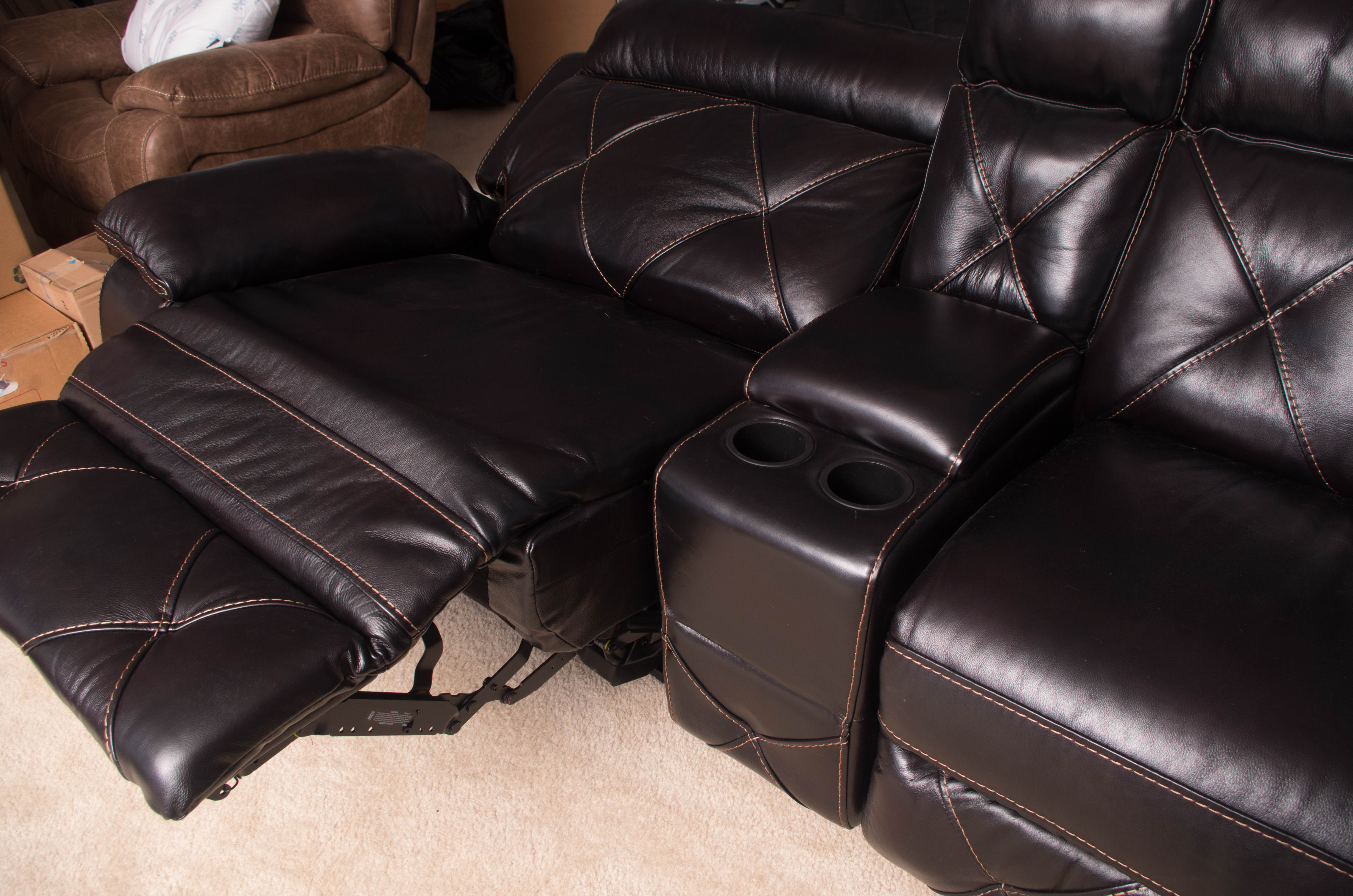 Sectional Leather Sofa by Cindy Crawford Home