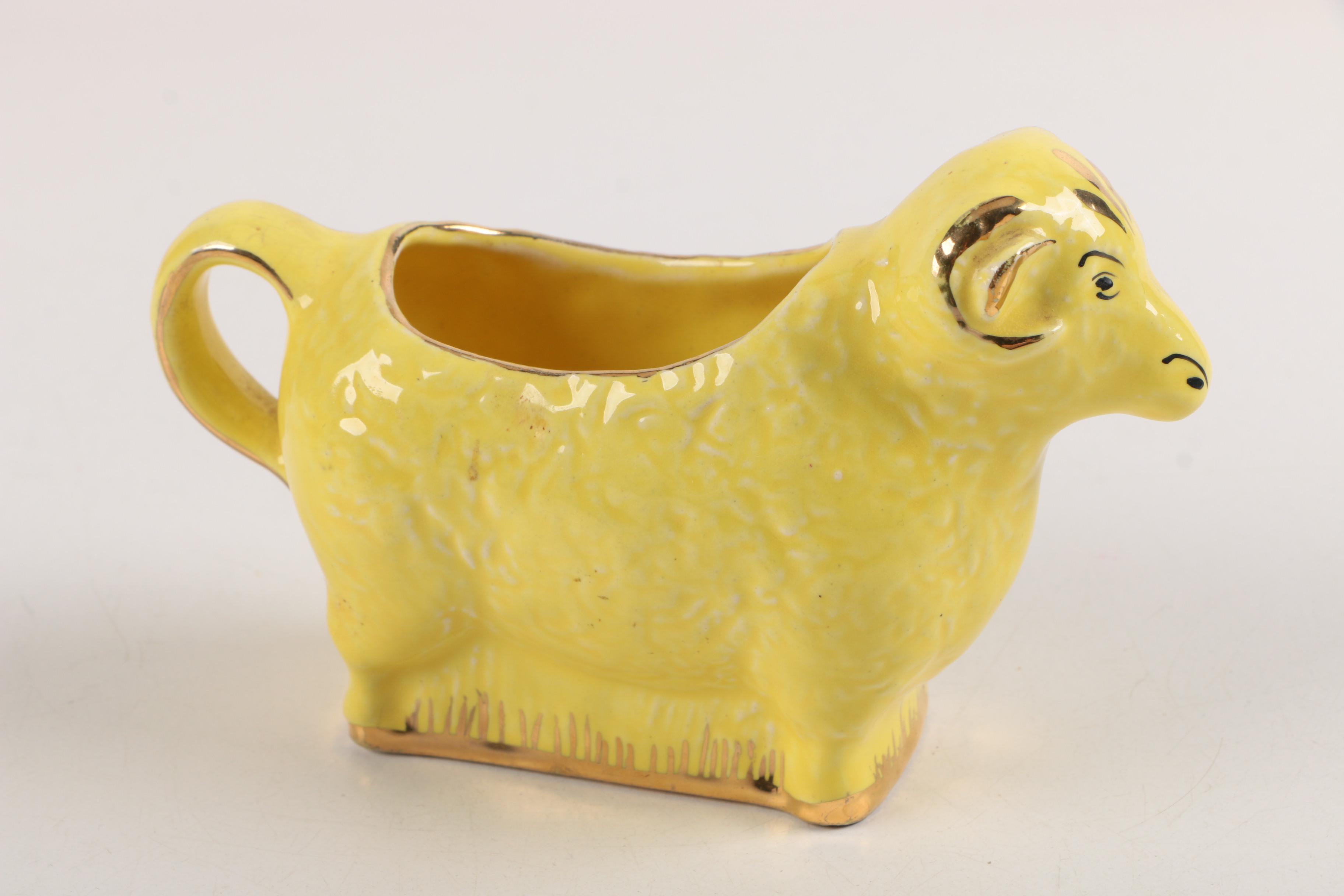 Lingard "Mary Had a Little Lamb" Figural Teapot and Sheep Creamer