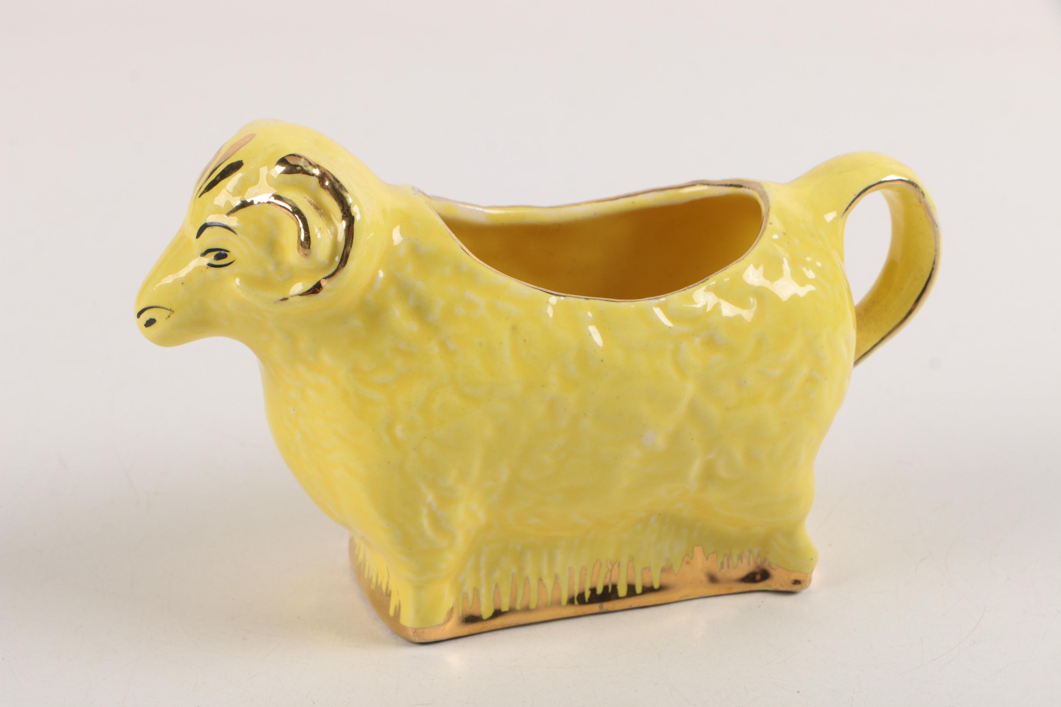 Lingard "Mary Had a Little Lamb" Figural Teapot and Sheep Creamer