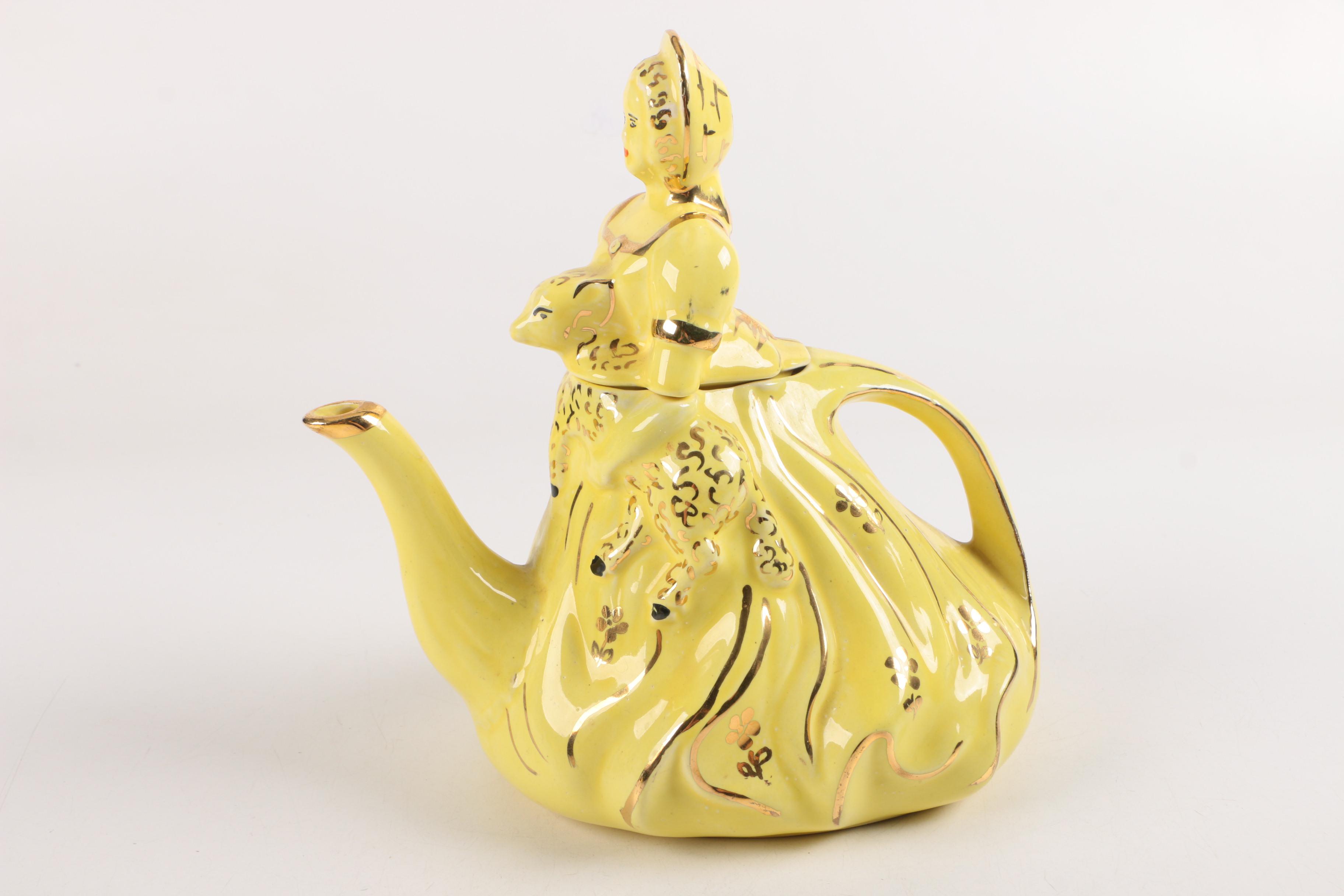 Lingard "Mary Had a Little Lamb" Figural Teapot and Sheep Creamer