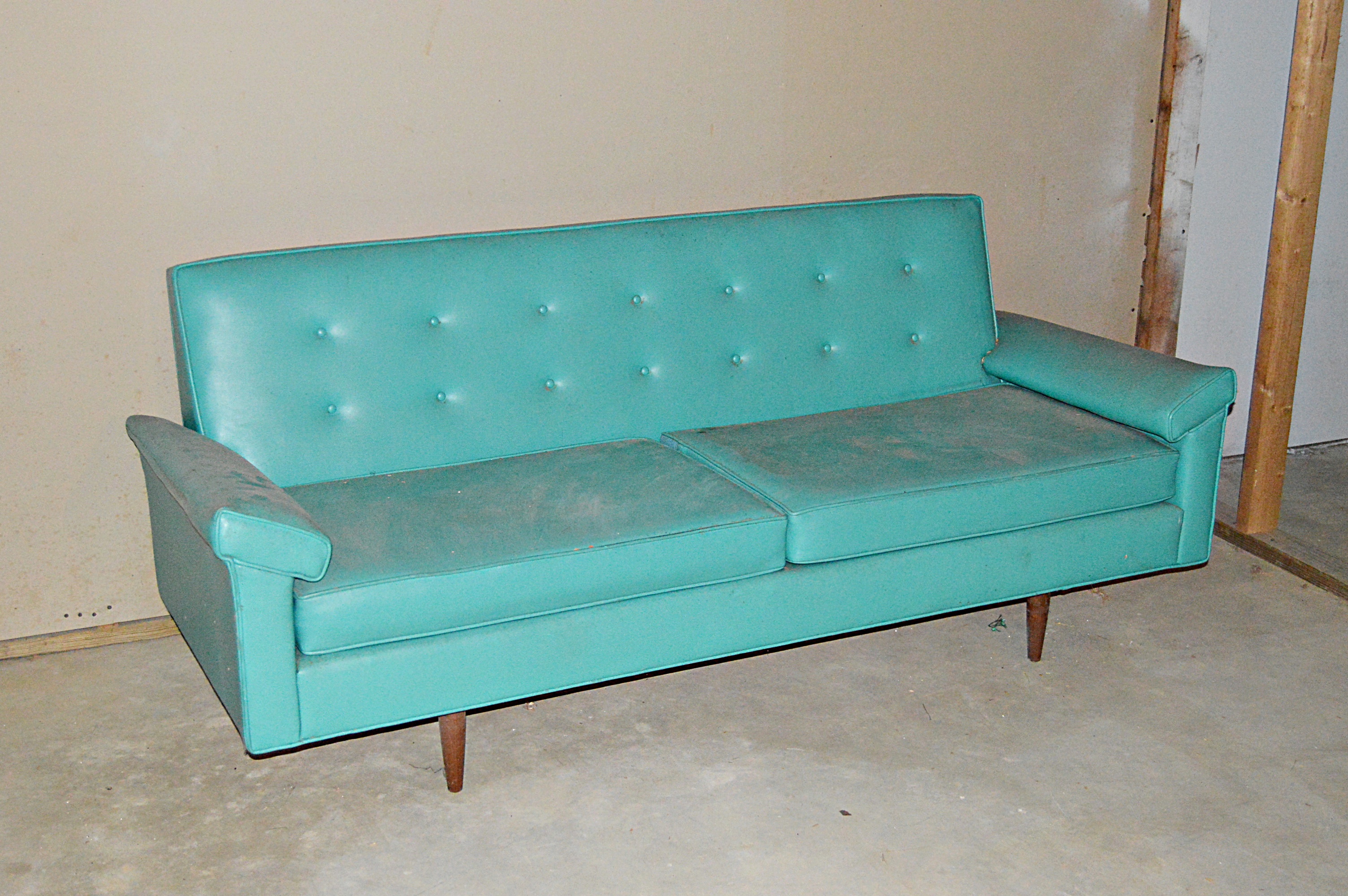 Mid Century Modern Vinyl Sofa