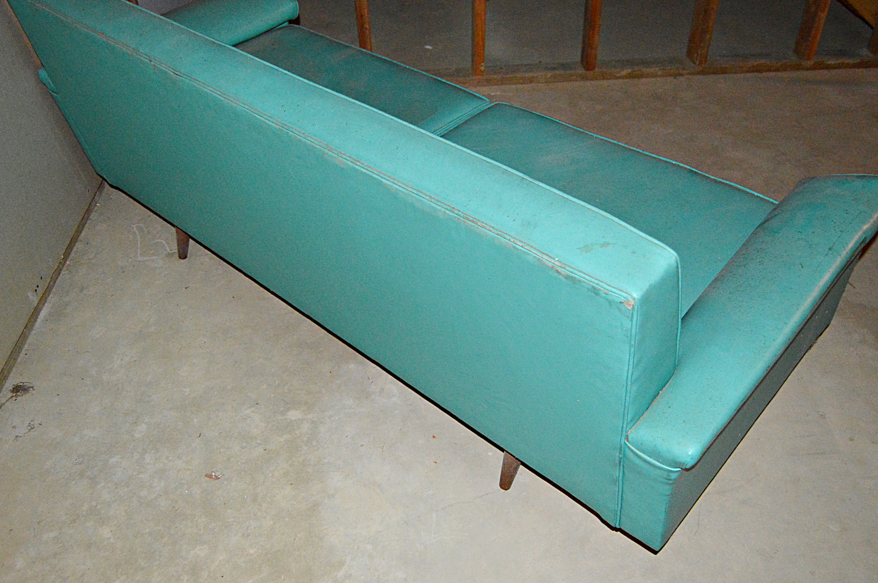 Mid Century Modern Vinyl Sofa