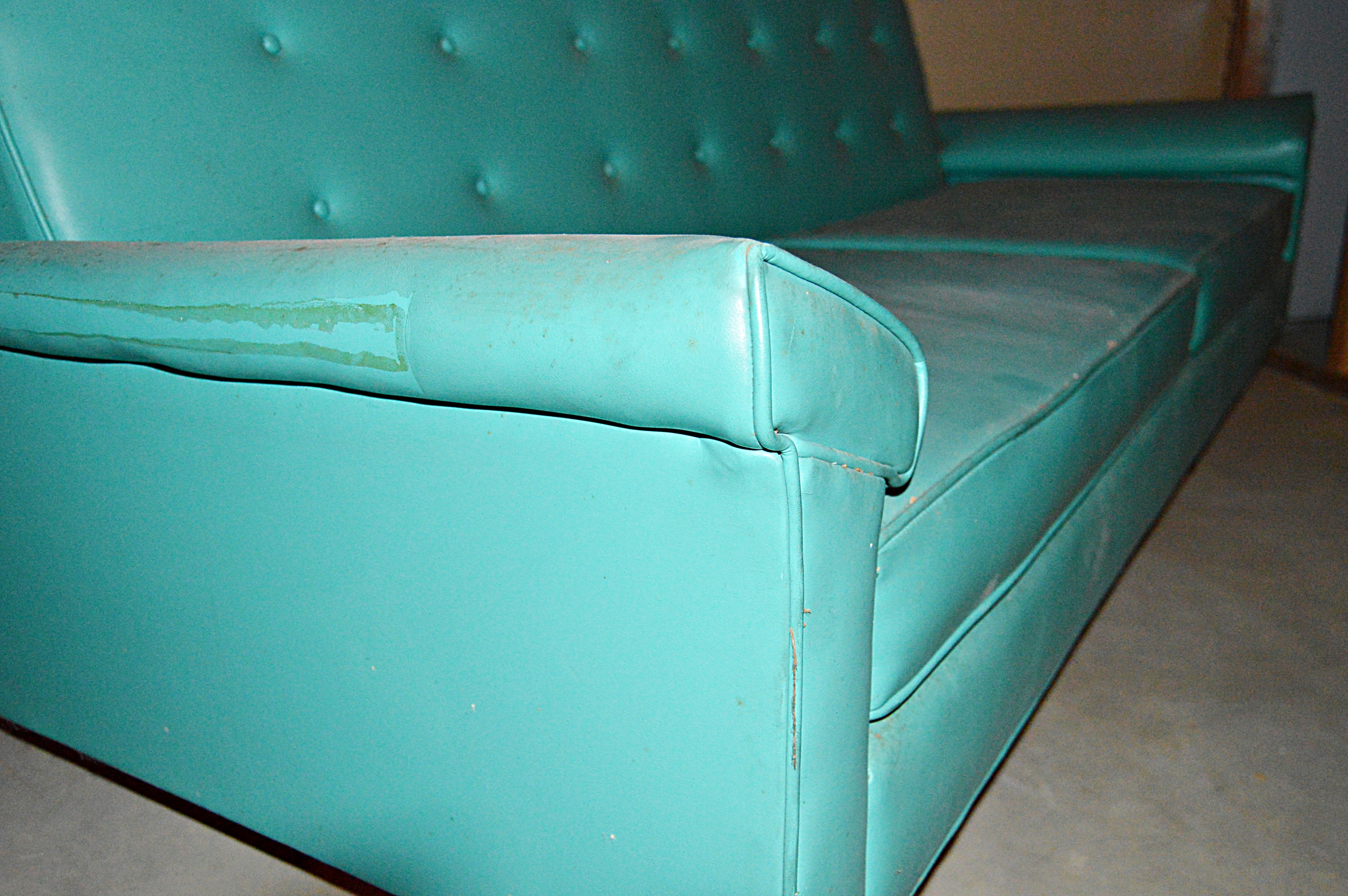 Mid Century Modern Vinyl Sofa