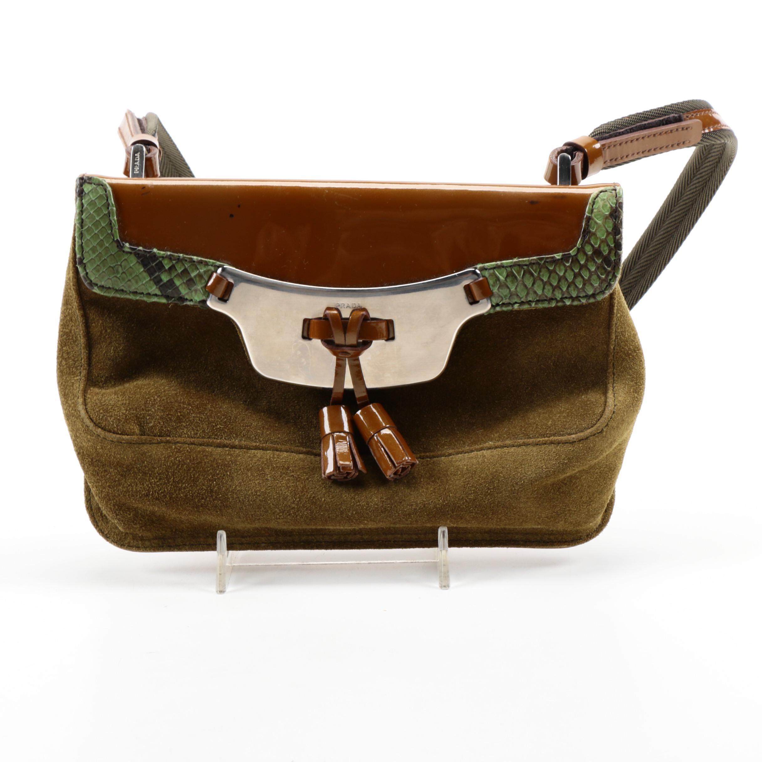 Prada Suede and Python Handbag