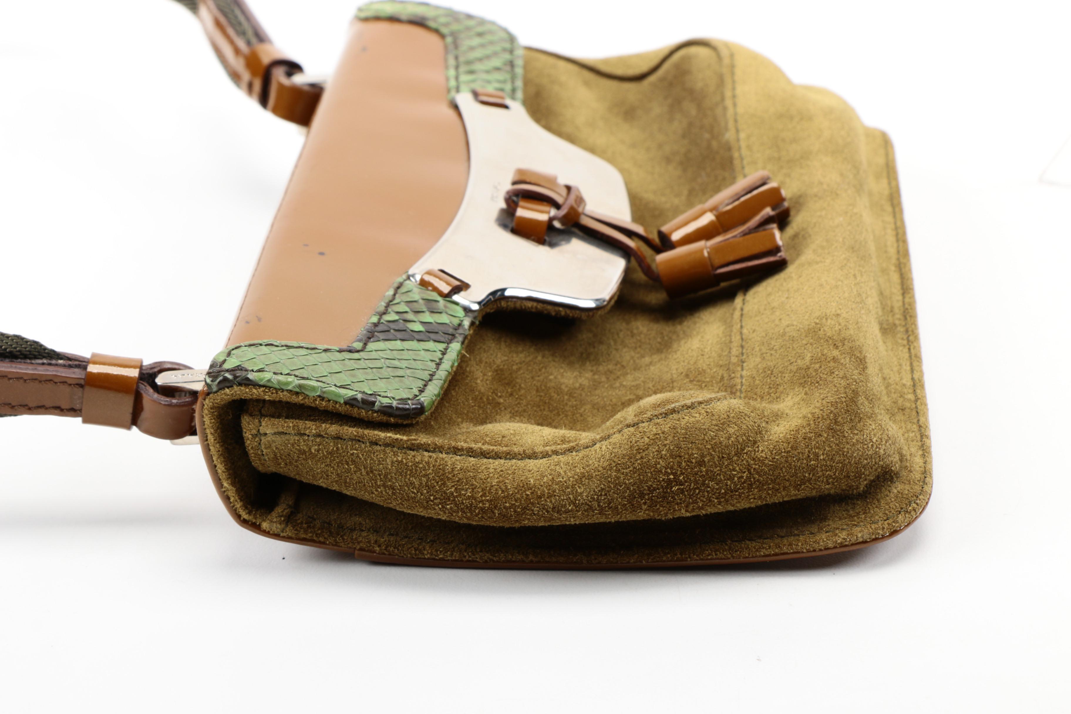 Prada Suede and Python Handbag