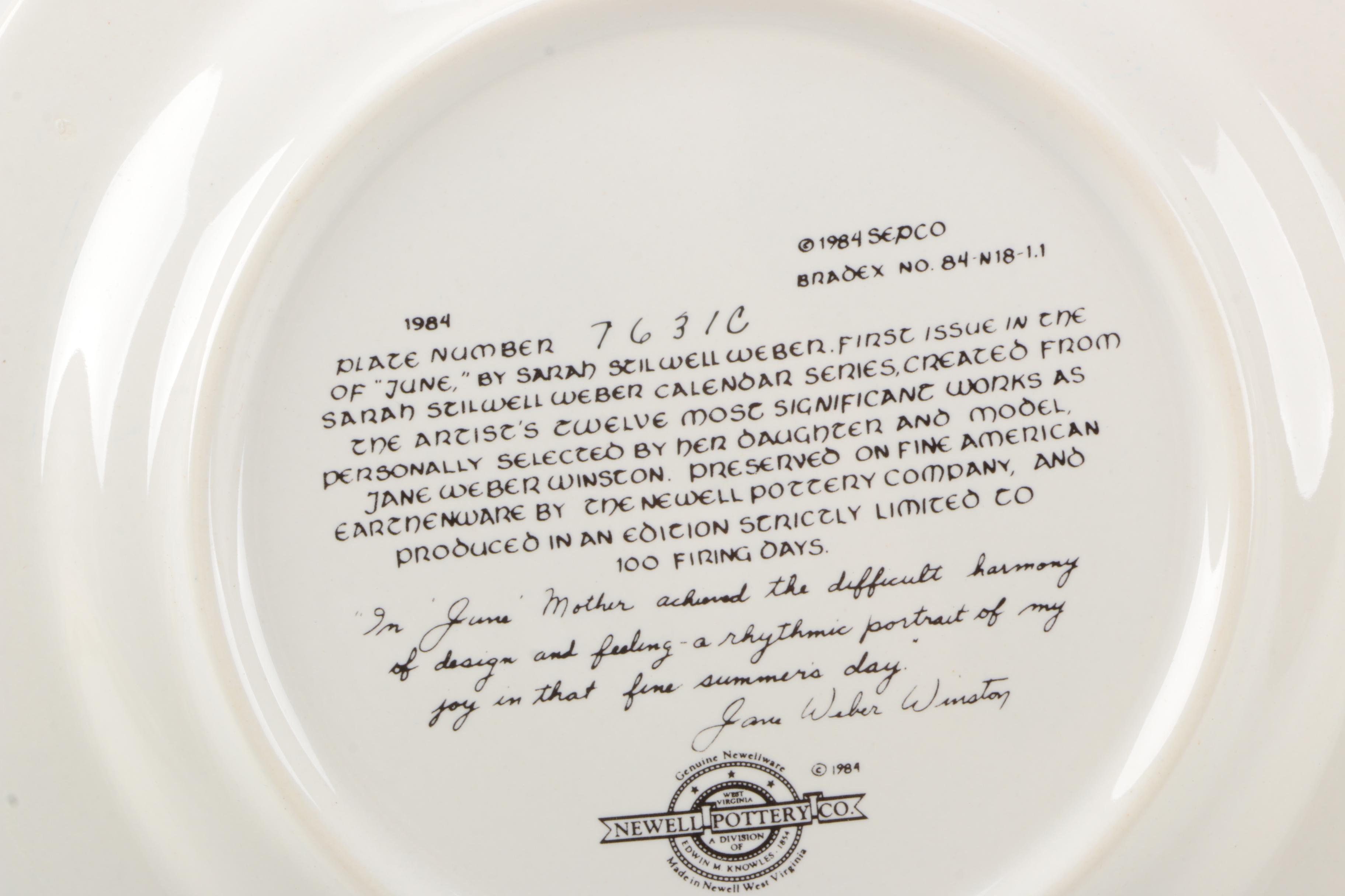 Ernst Inc. and Newell Pottery Collectors Plates