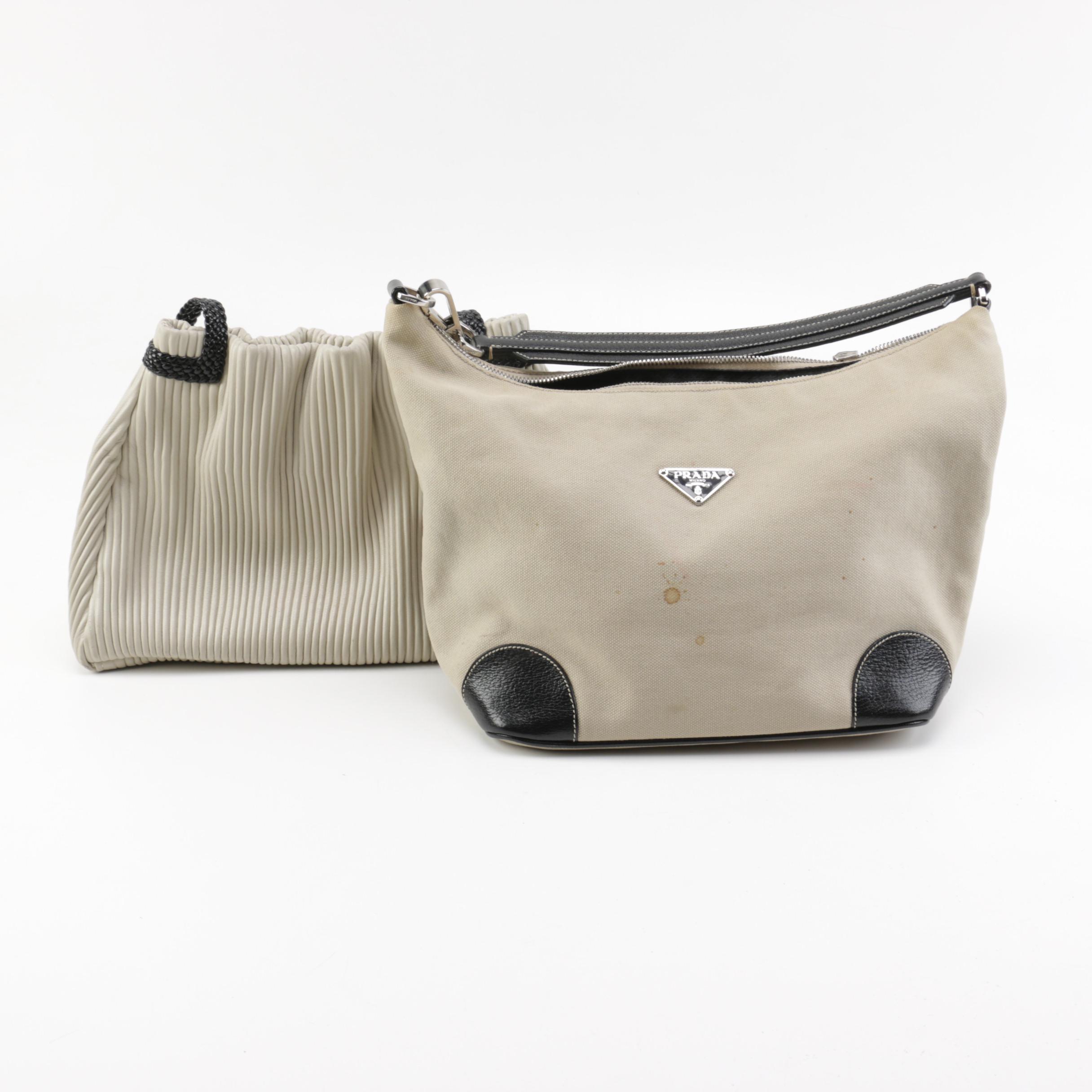 Prada Canvas Tote and Stephane Kelian Paris Handbag