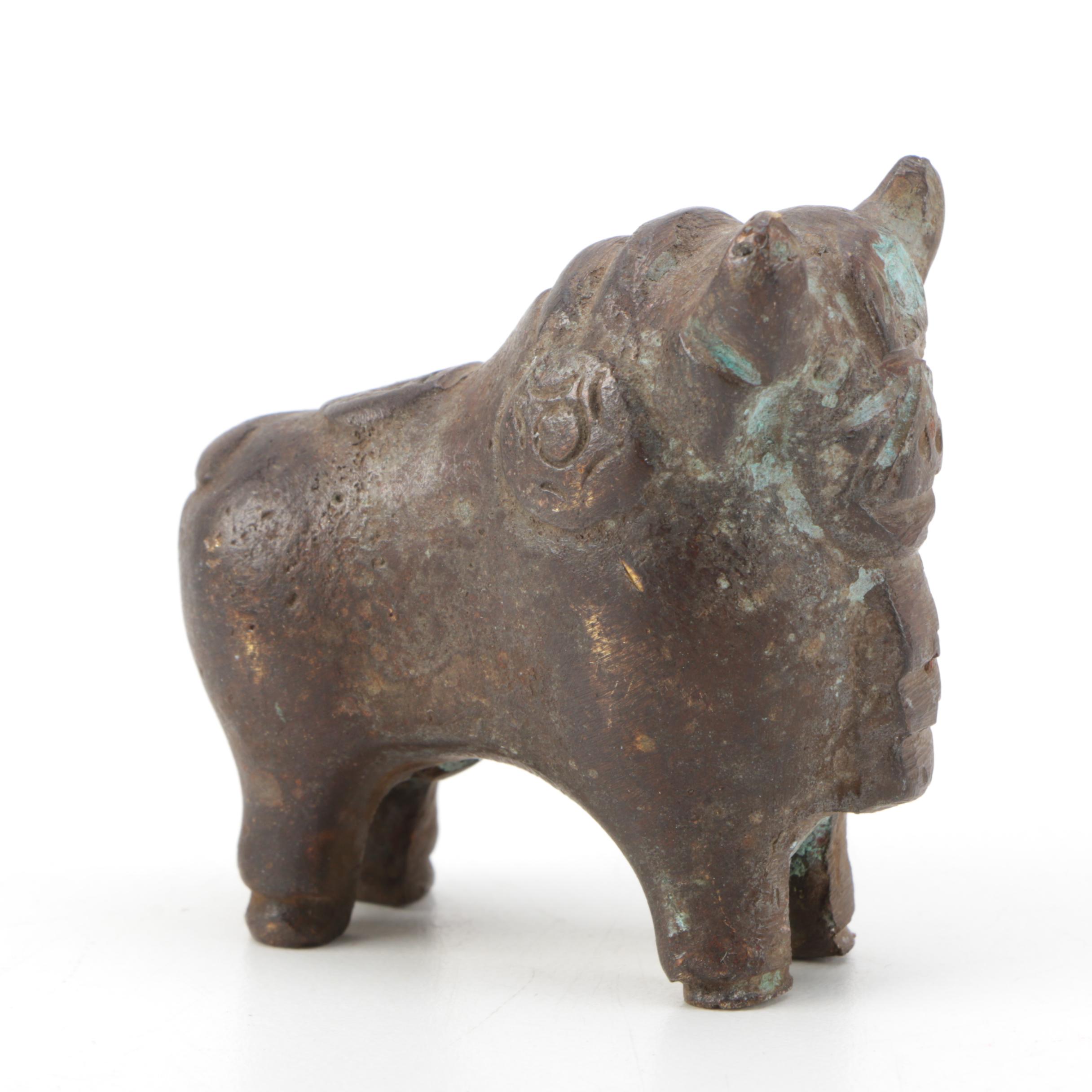 Cast Iron Bull Figurine
