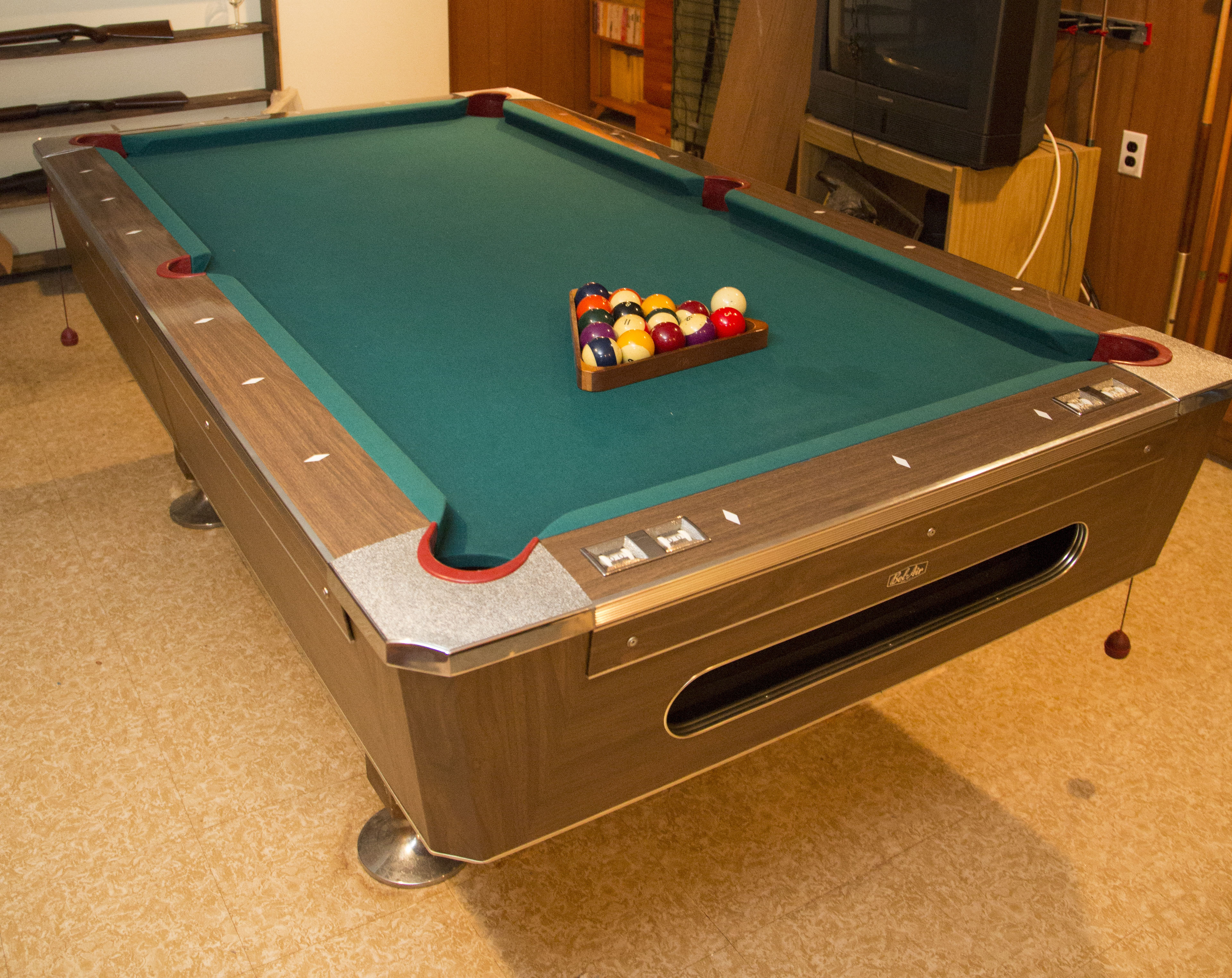Vintage Bel-Air Billiards Table with Accessories