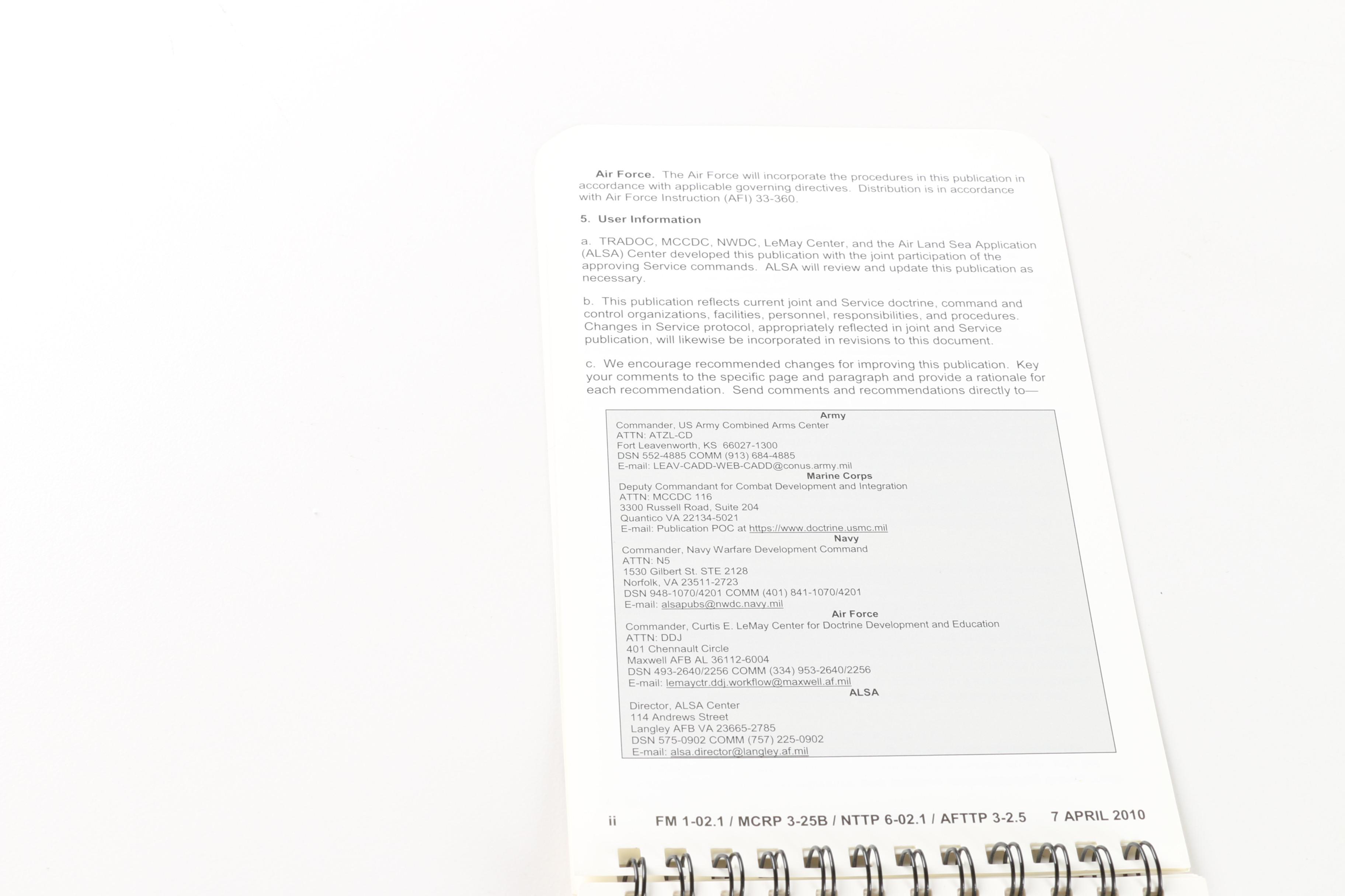 Assorted U.S Military Rule Handbooks