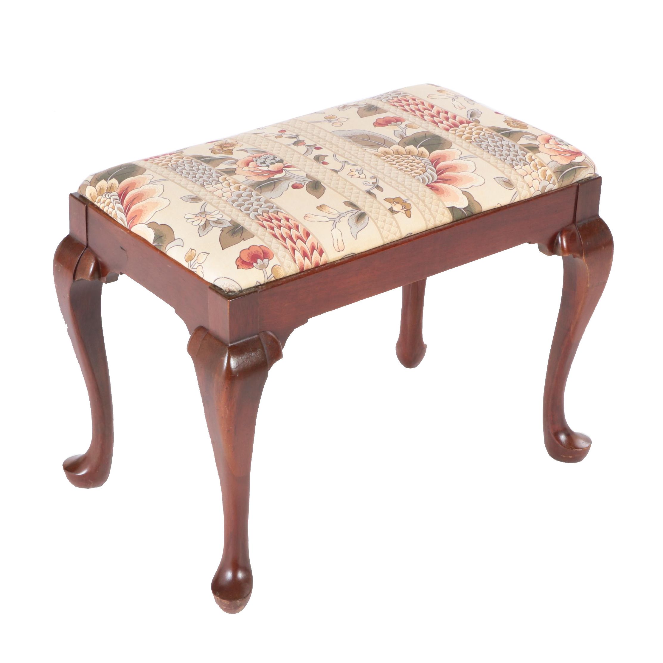 Queen Anne Style Mahogany Stool by Kling
