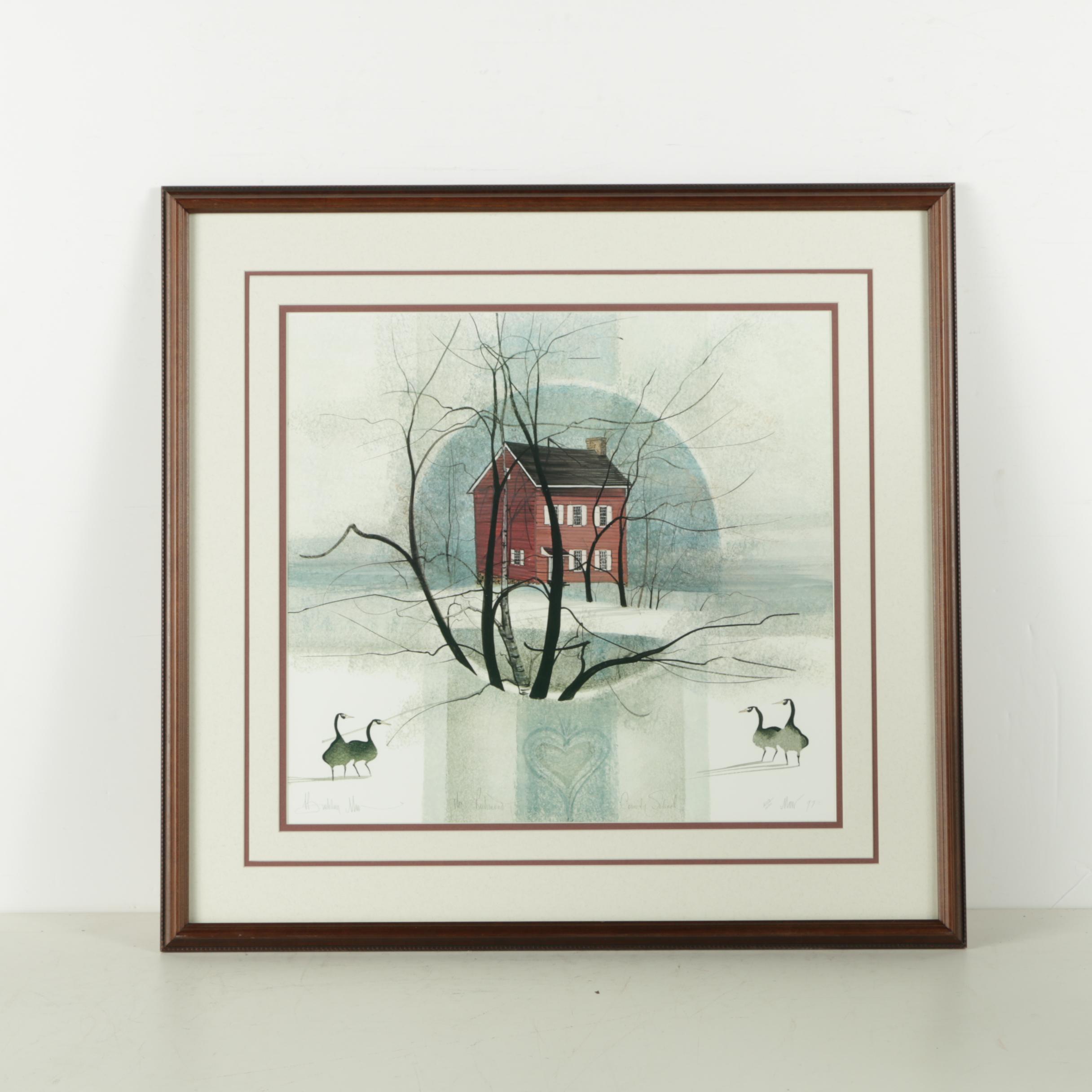 P. Buckley Moss Limited Edition Offset Lithograph "The Richmond County School"