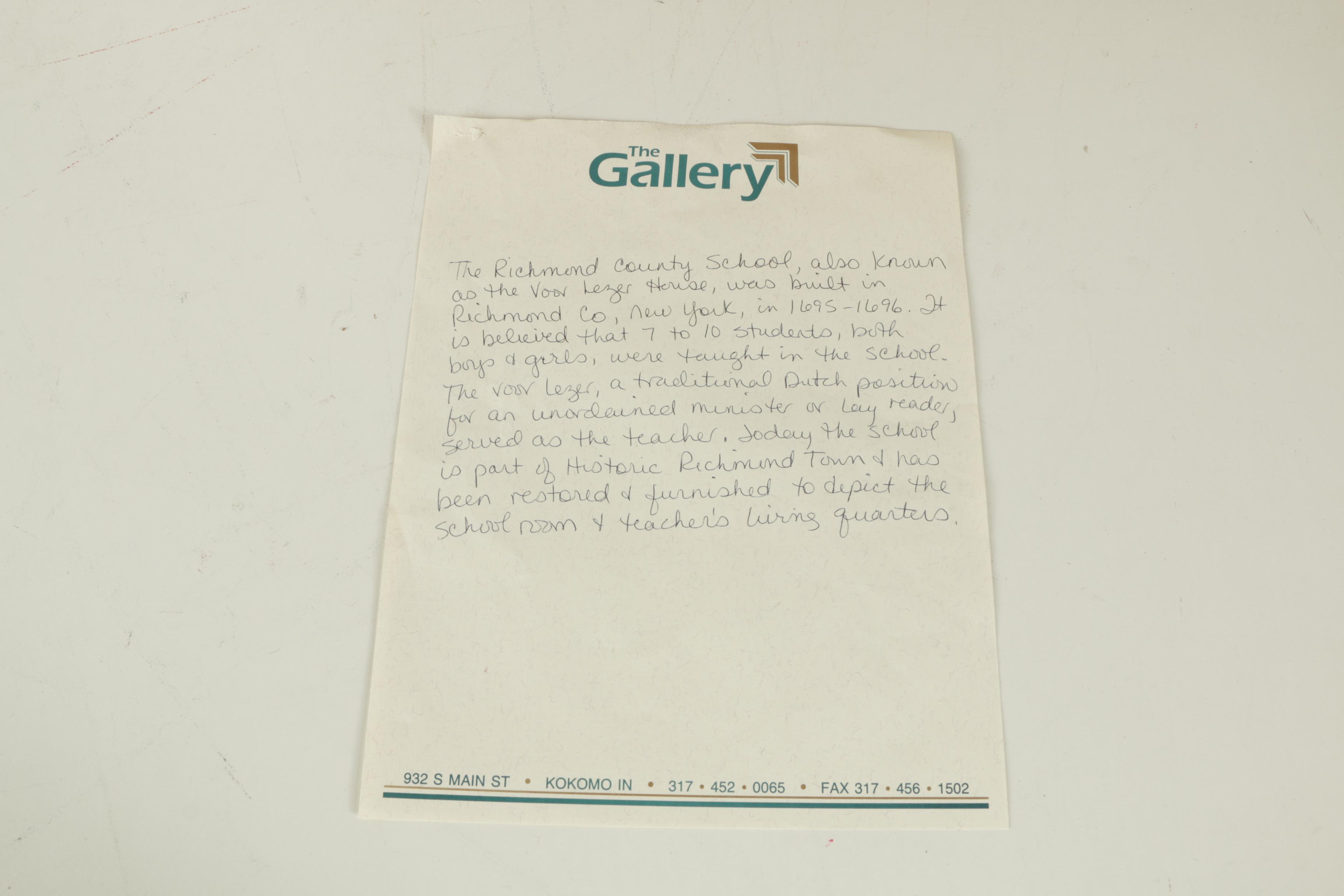 P. Buckley Moss Limited Edition Offset Lithograph "The Richmond County School"