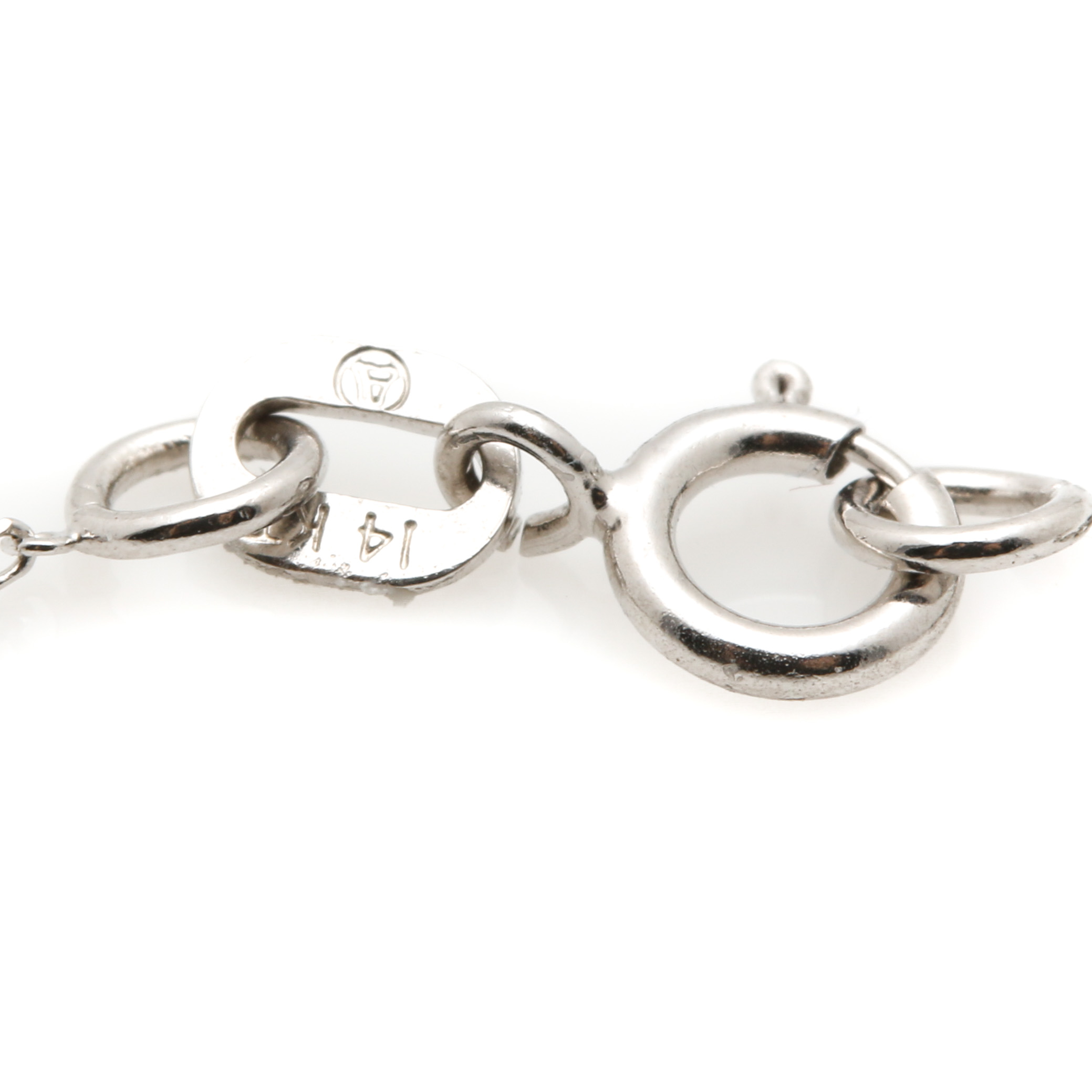 14K White Gold 2.12 CT Emerald and Diamond Pendant Necklace