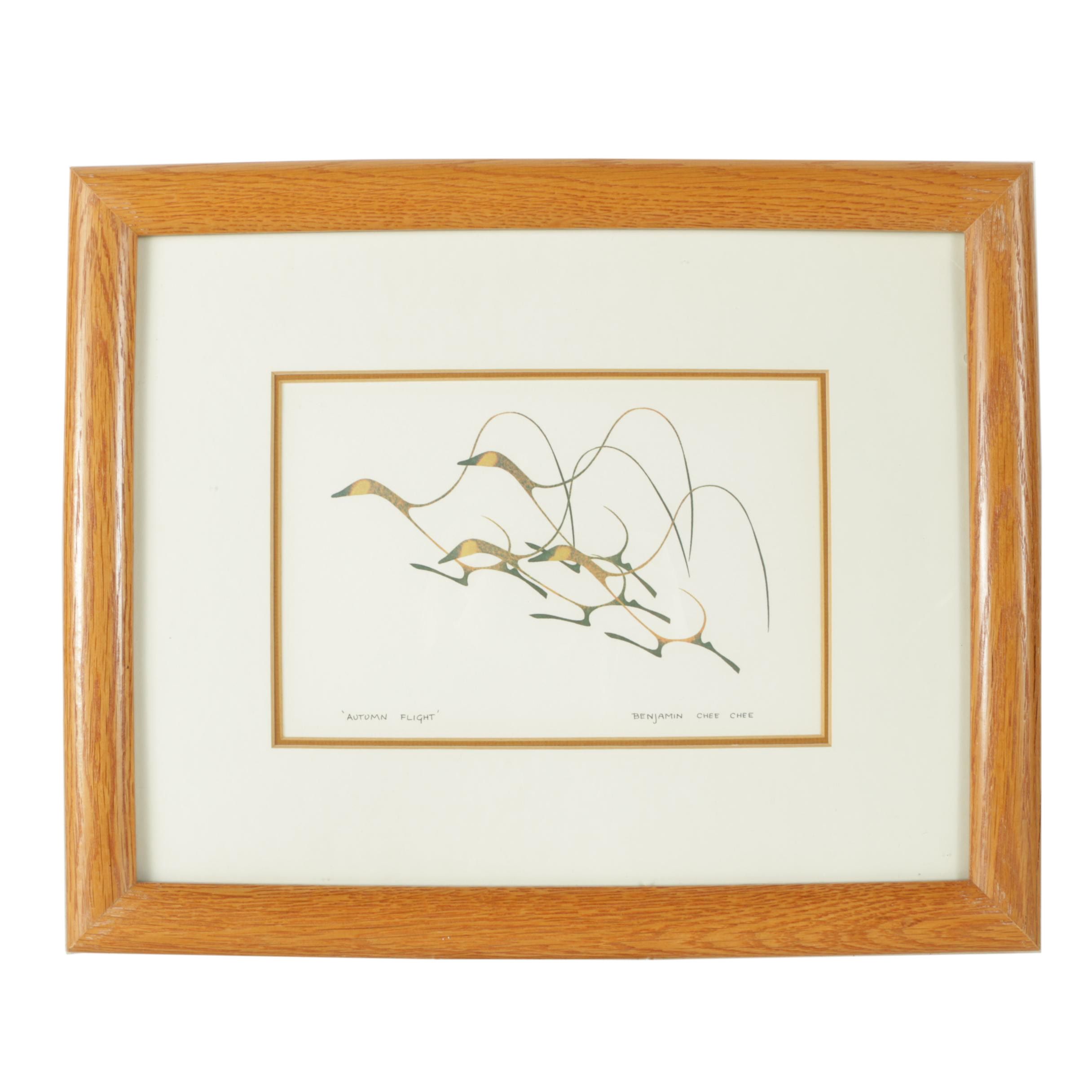 Offset Lithograph After Benjamin Chee Chee "Autumn Flight"