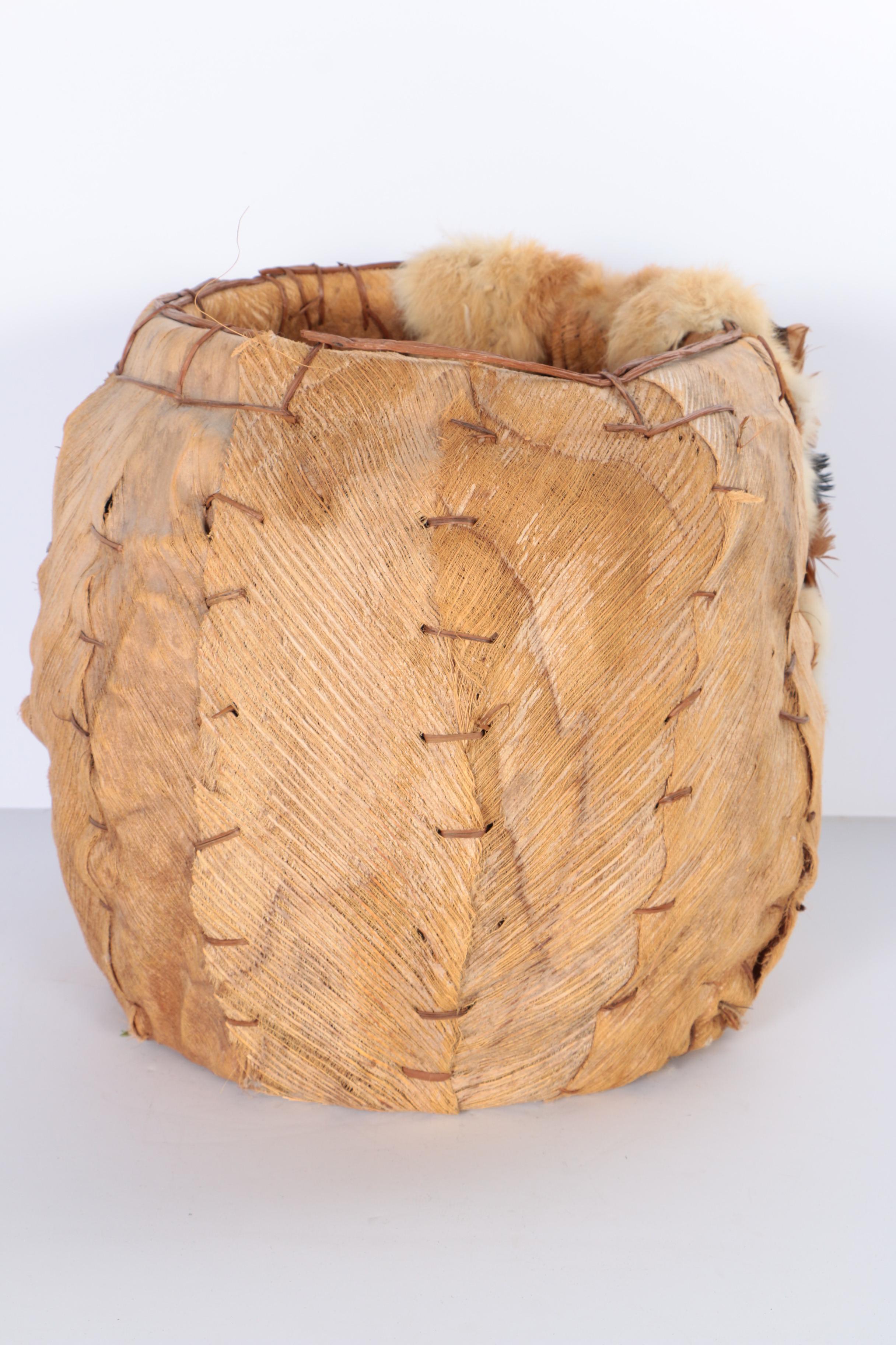 Native American Style Wooden Basket