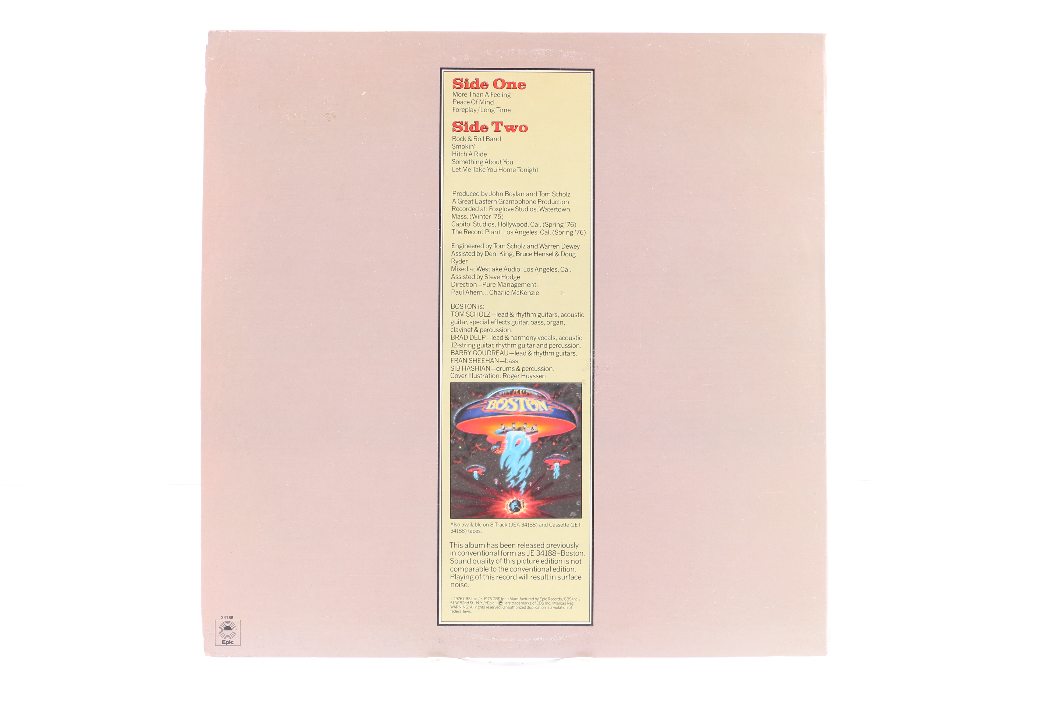 Boston "S/T" Limited Edition Picture Disc