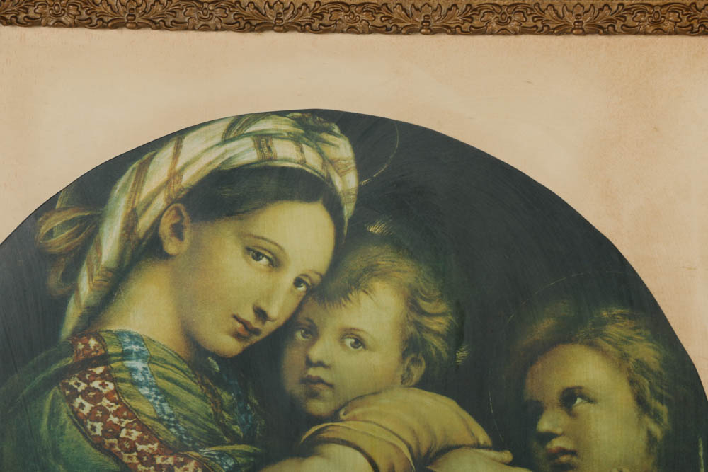 Halftone Print After Raphael's "Madonna Della Seggiola"