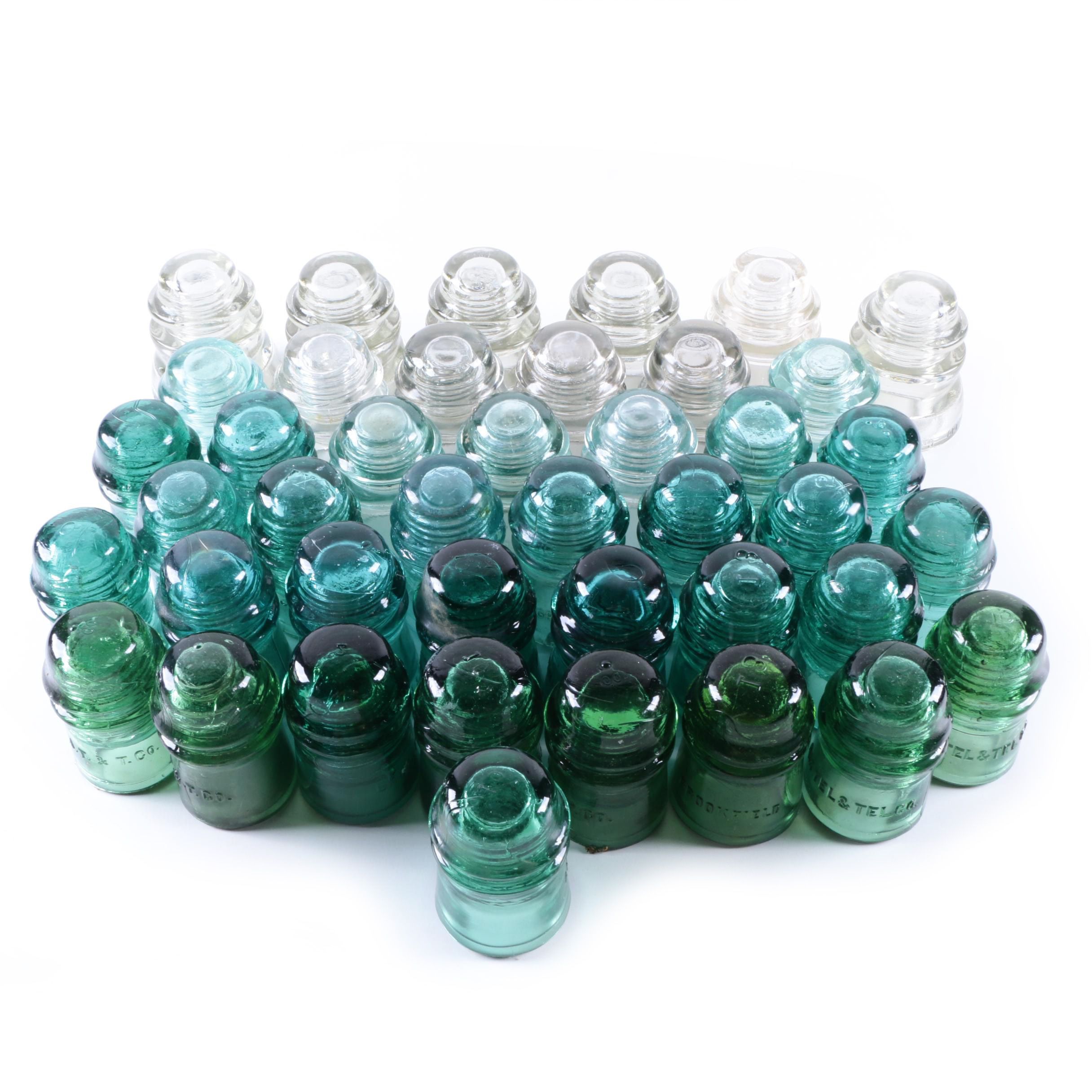 Collection of Assorted Glass Insulators