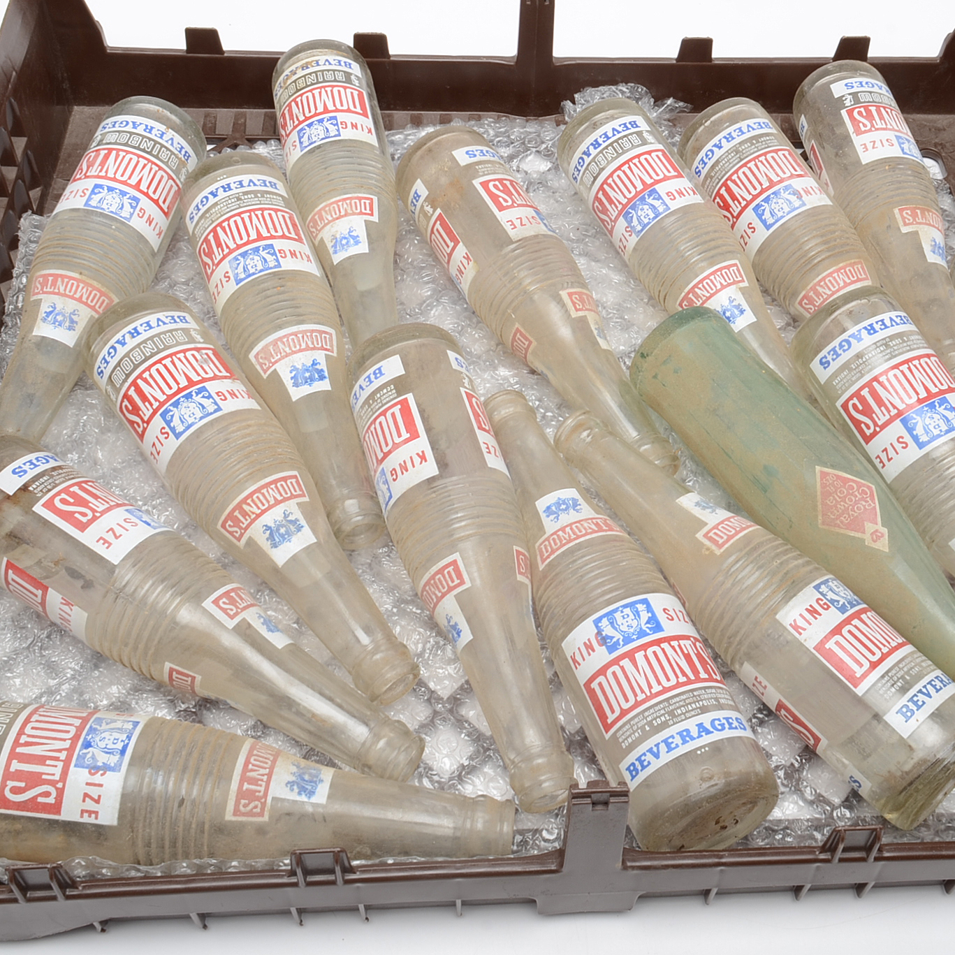 Vintage Domont and Royal Crown Cola Bottles