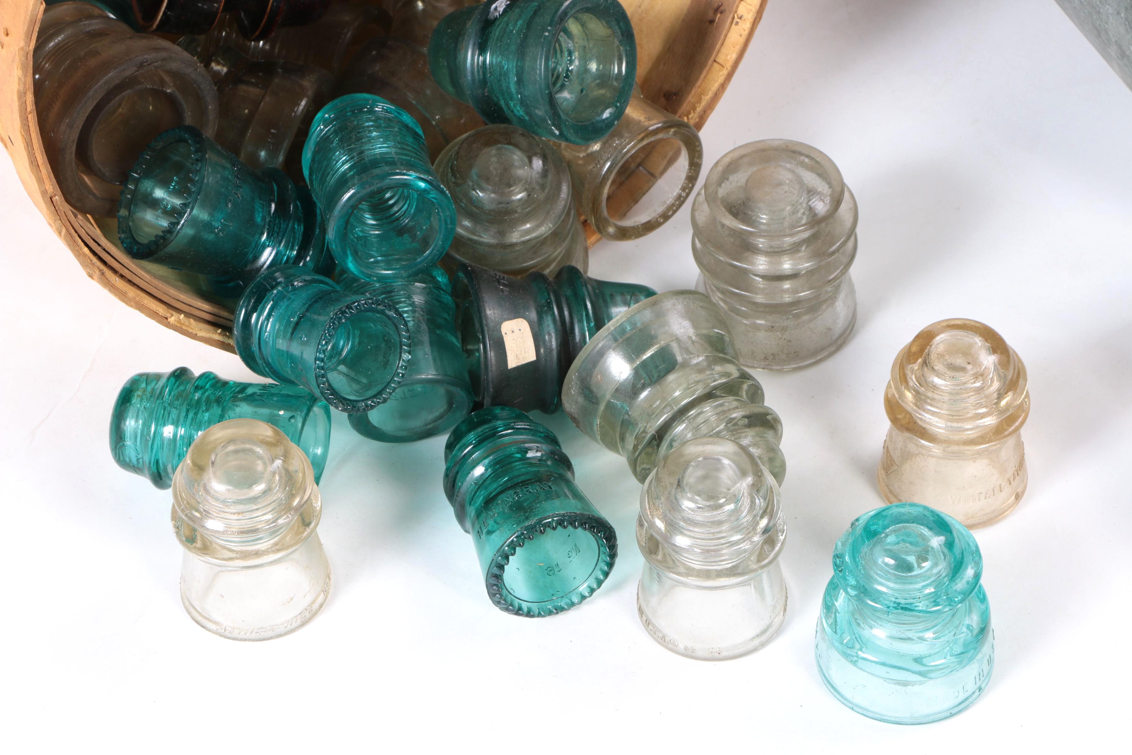 Collection of Assorted Glass Insulators