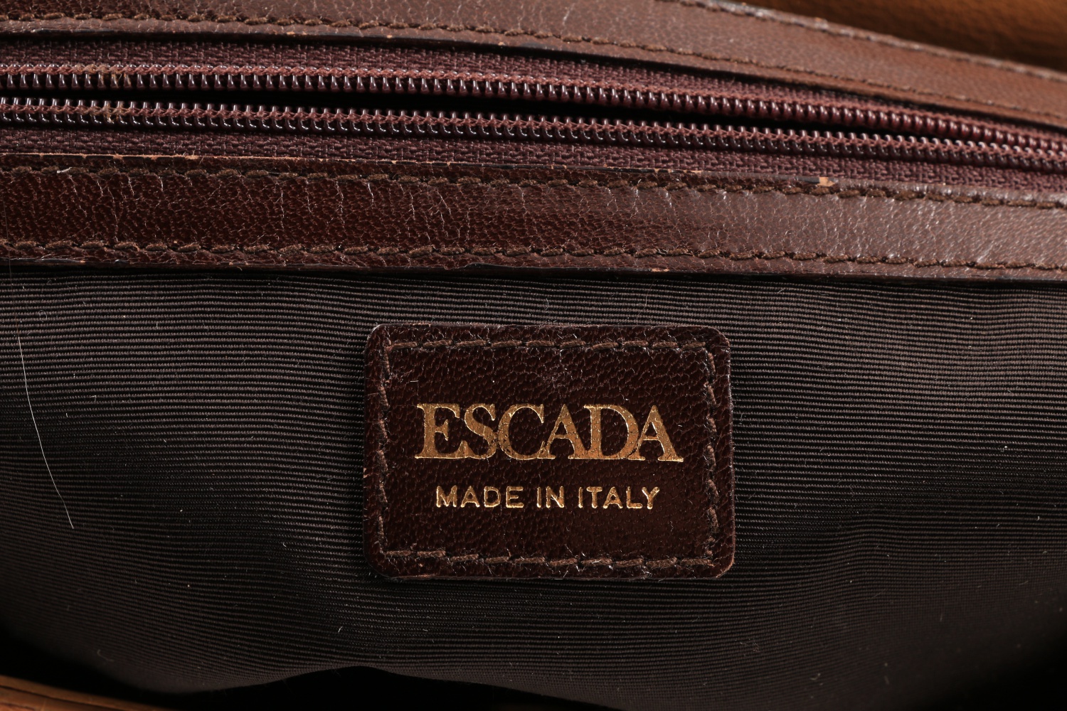"Escada" Pony Hair Handbag with Brown Leather Braided Handles