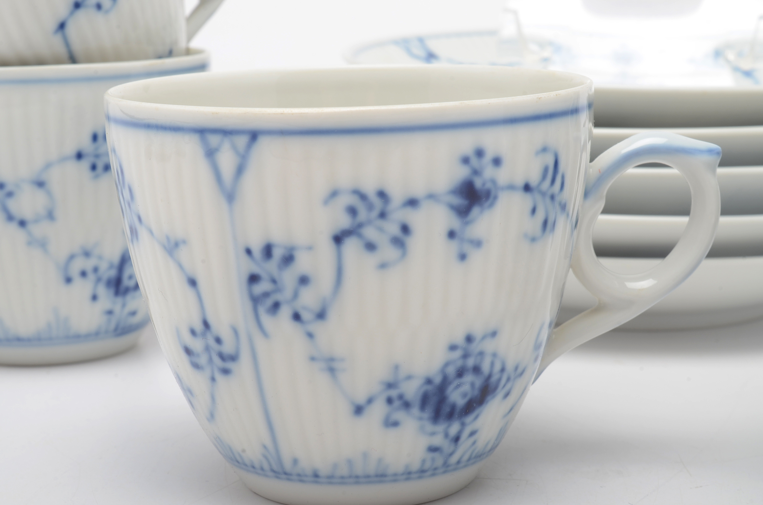 Royal Copenhagen Danish Porcelain "Blue Fluted" Tea Service For Six