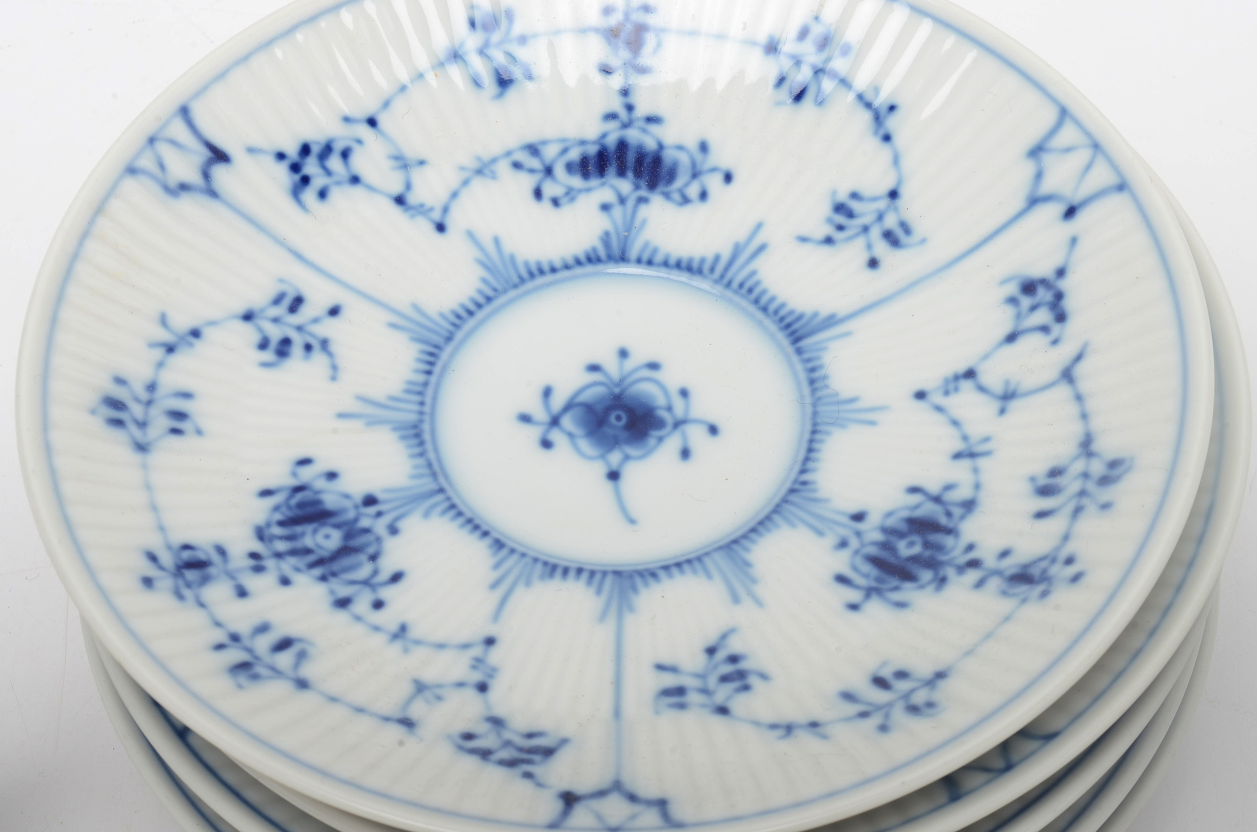 Royal Copenhagen Danish Porcelain "Blue Fluted" Tea Service For Six