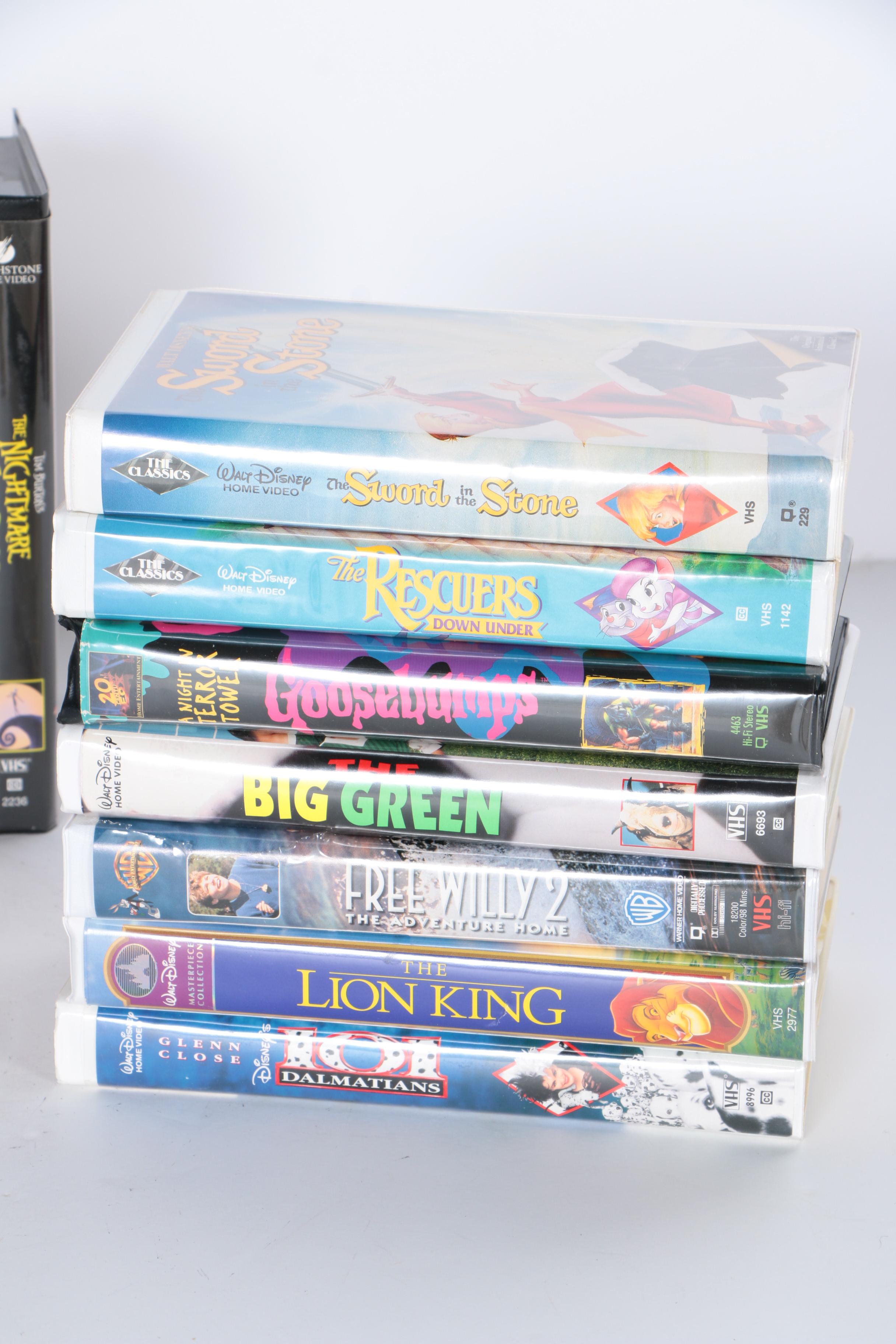 Disney, "Nightmare Before Christmas," Other Children's Films on VHS
