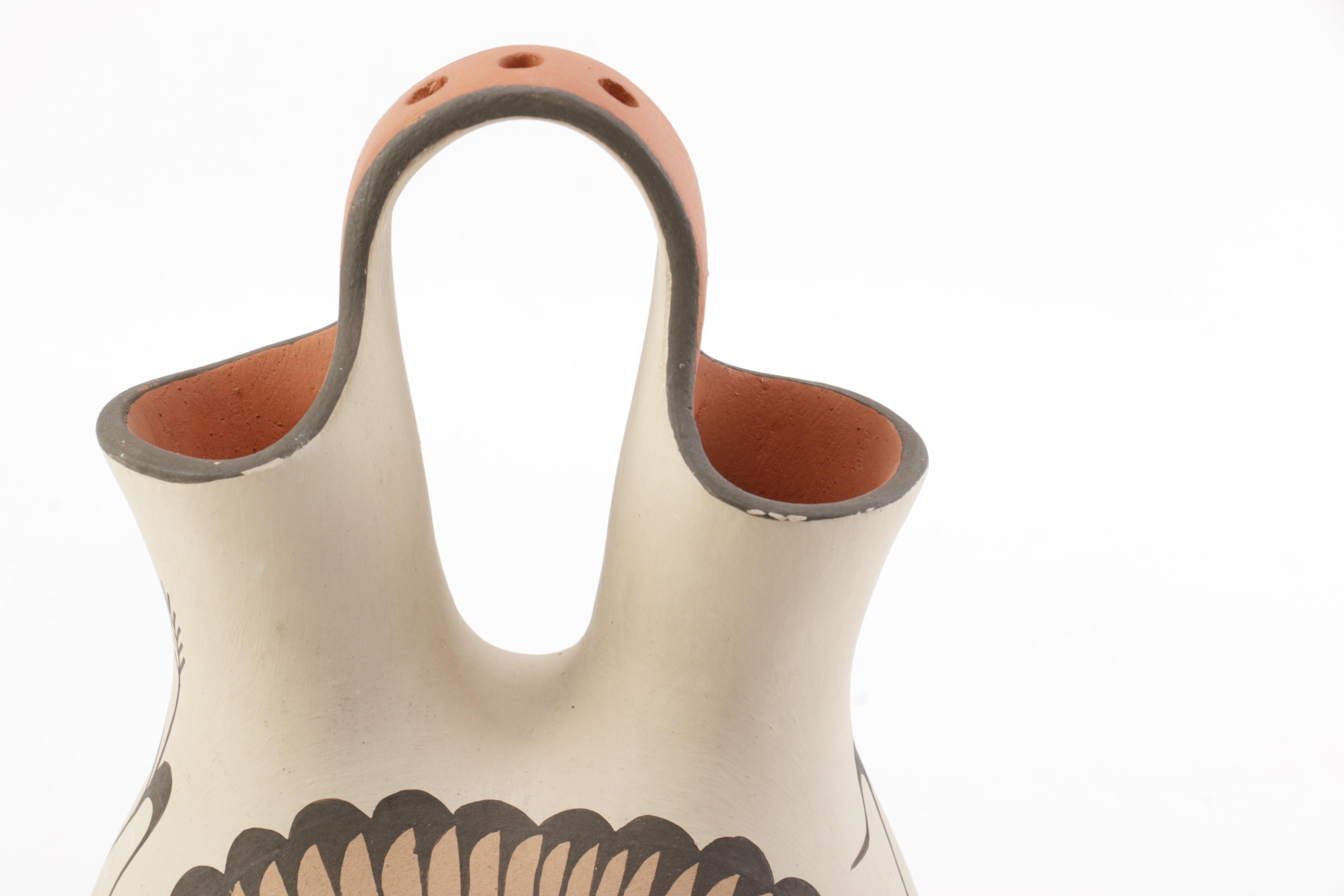 Signed Jemez Pueblo Style Wedding Vase