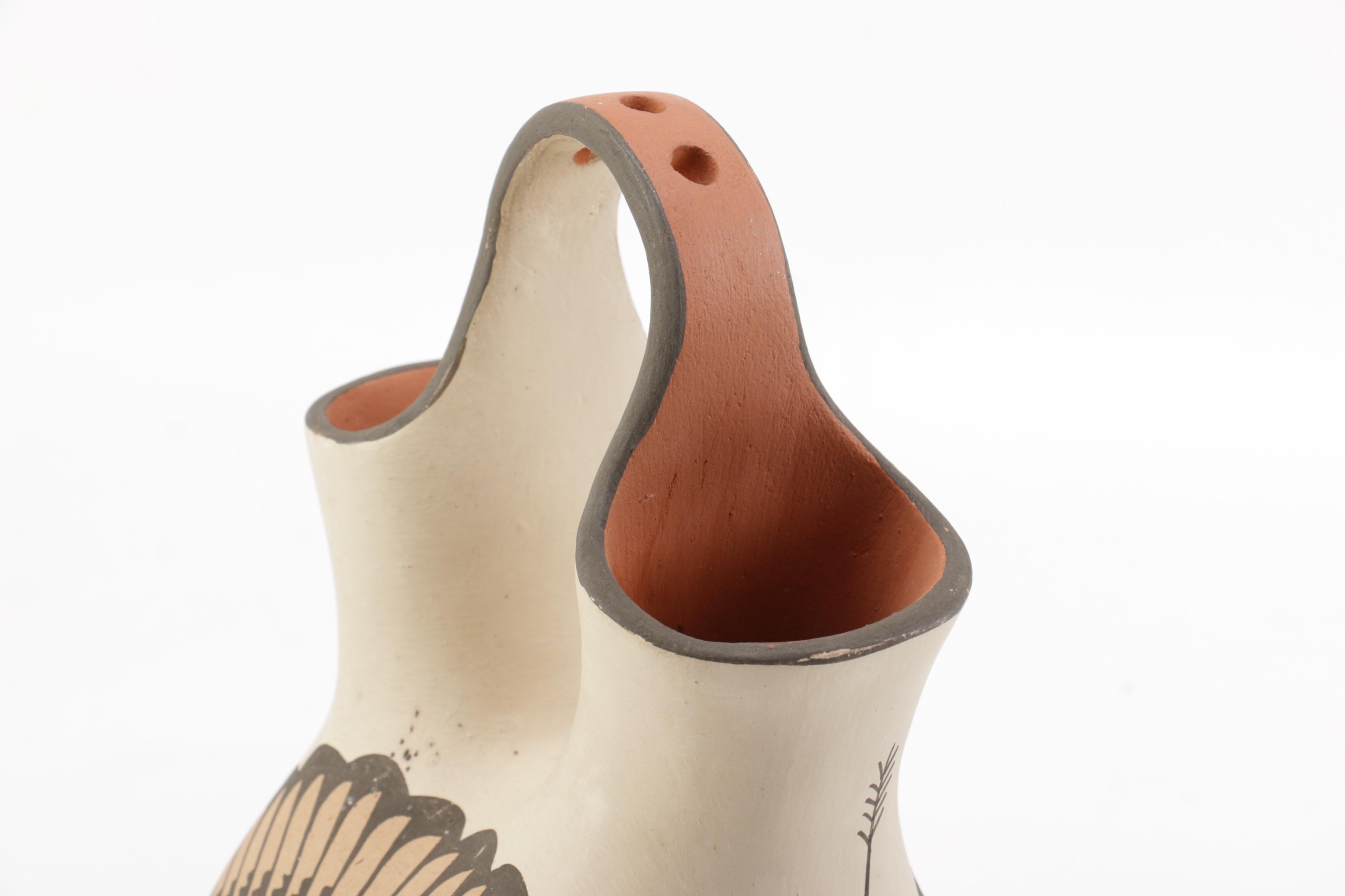 Signed Jemez Pueblo Style Wedding Vase