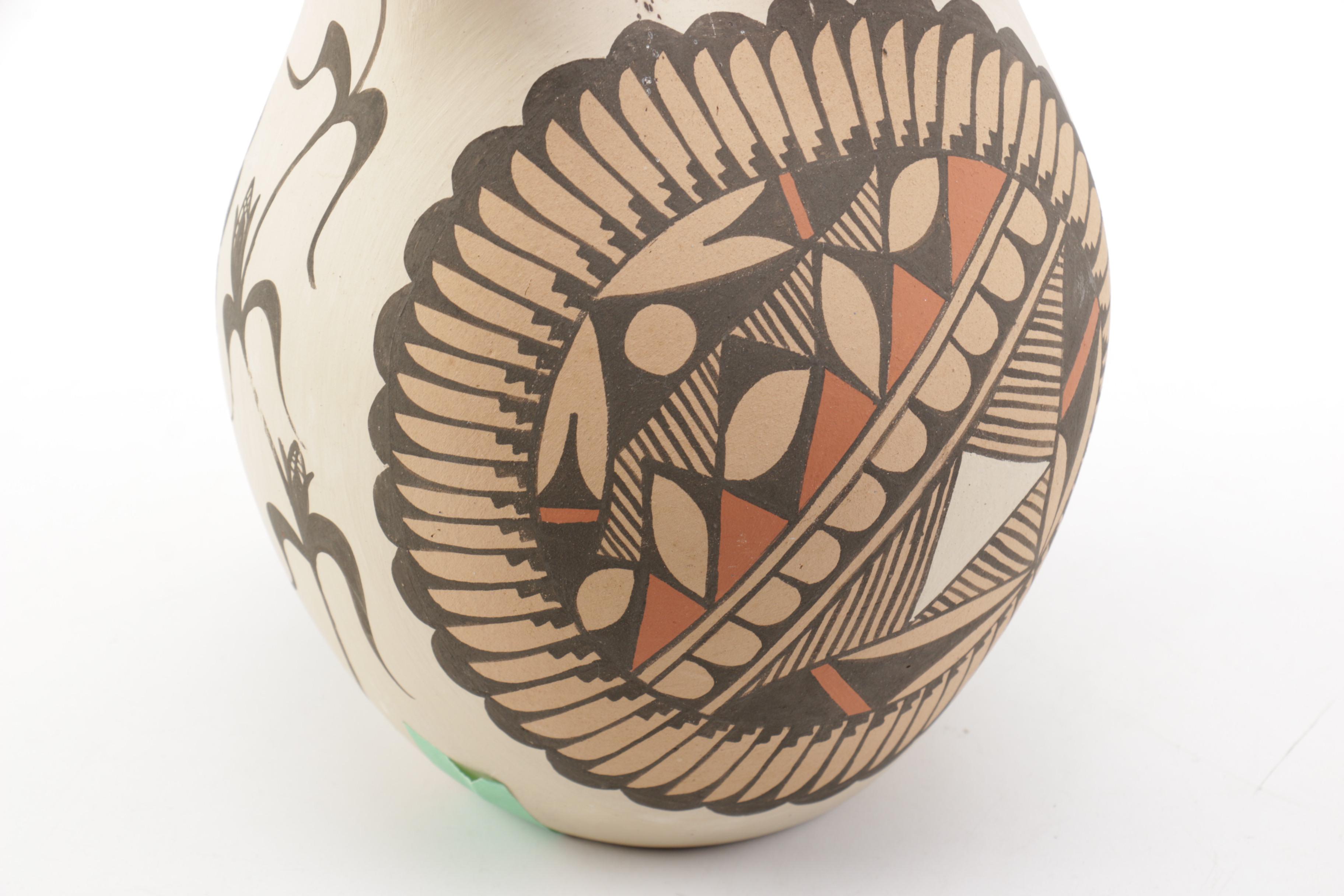 Signed Jemez Pueblo Style Wedding Vase
