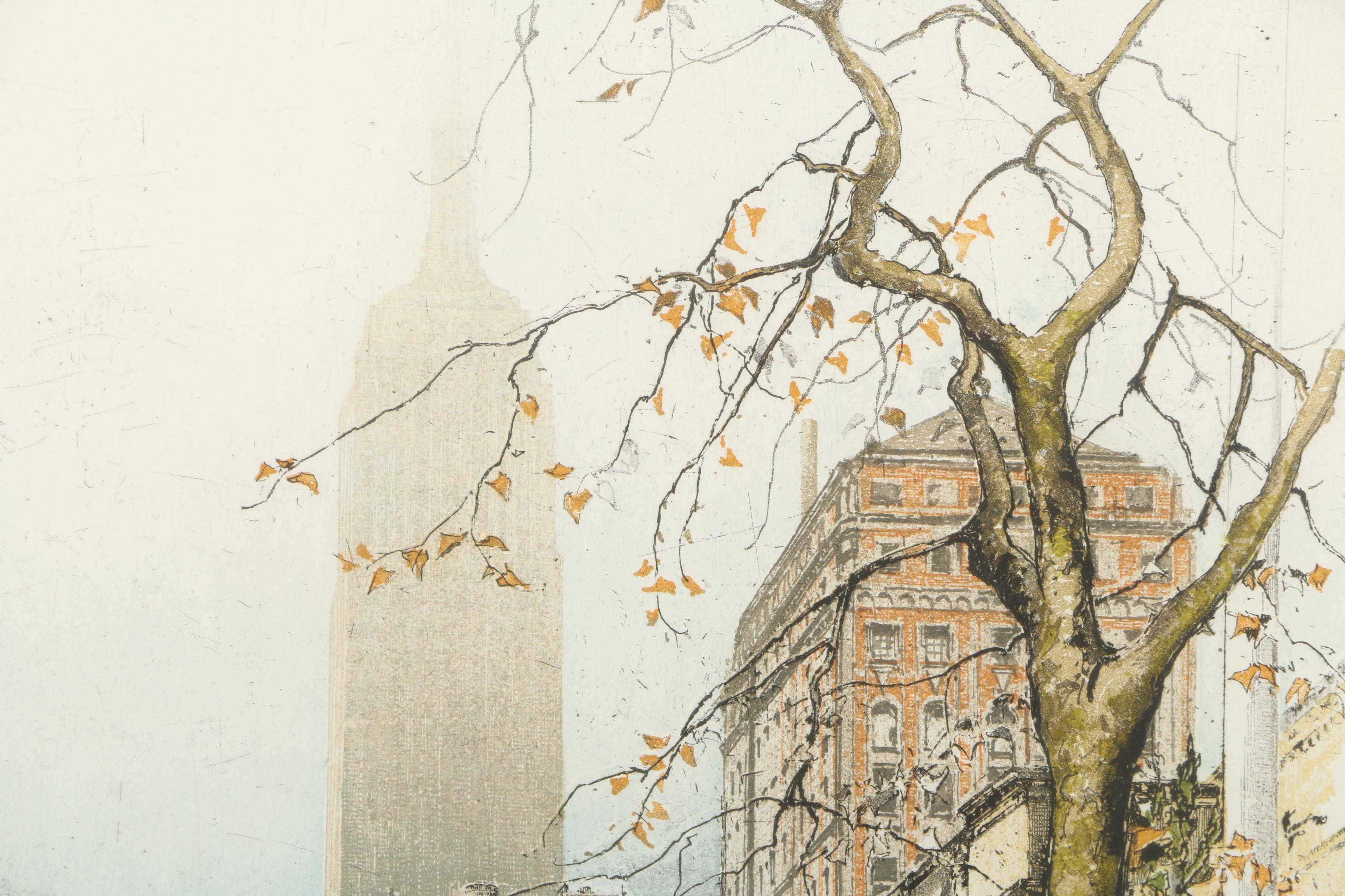 Robert Kasimir Etching with Aquatint "New York, Empire State Building"