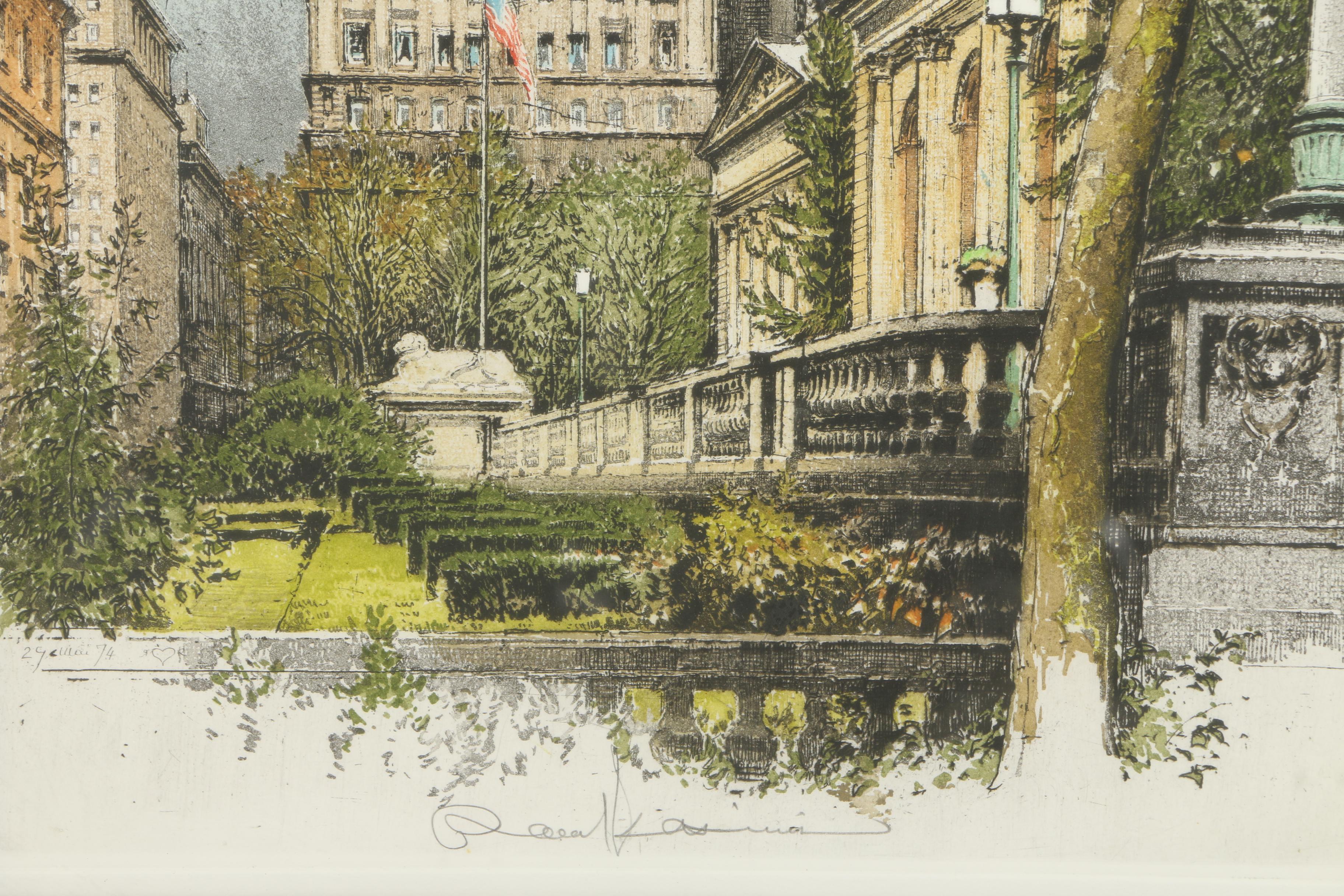 Robert Kasimir Etching with Aquatint "New York, Empire State Building"