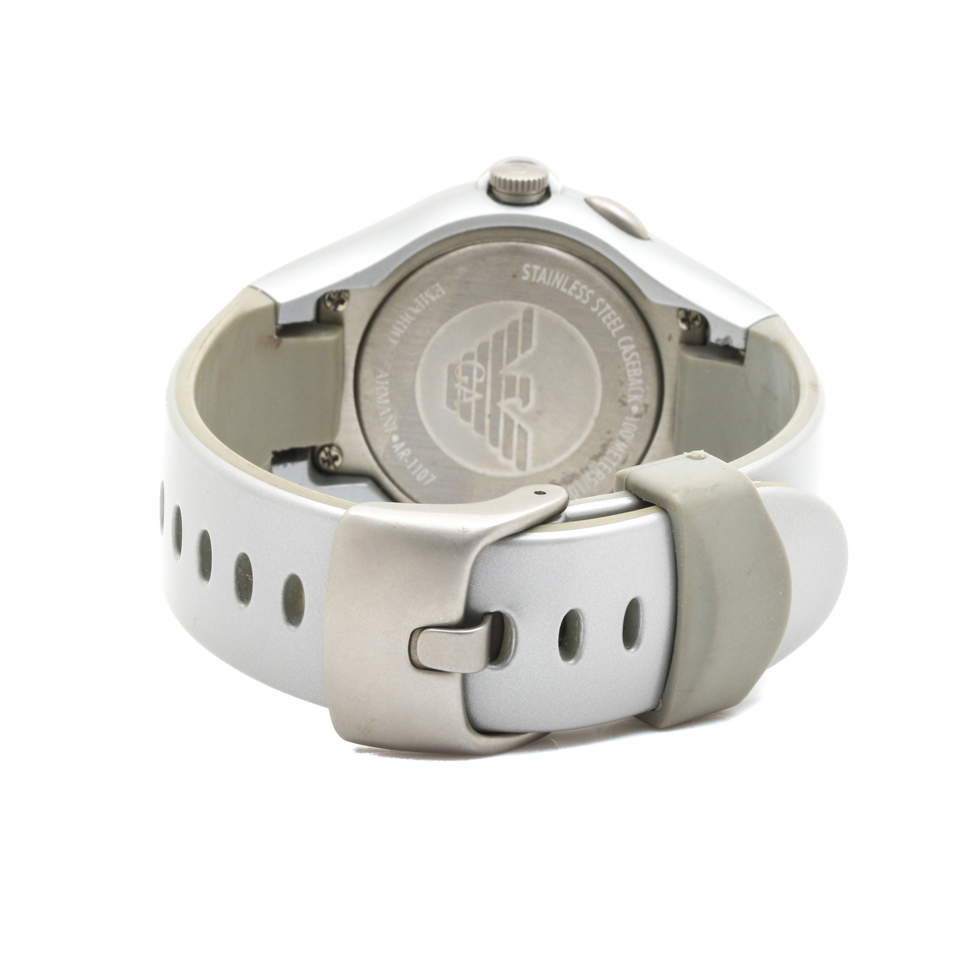 Emporio Armani Stainless Steel and Plastic Gray Watch