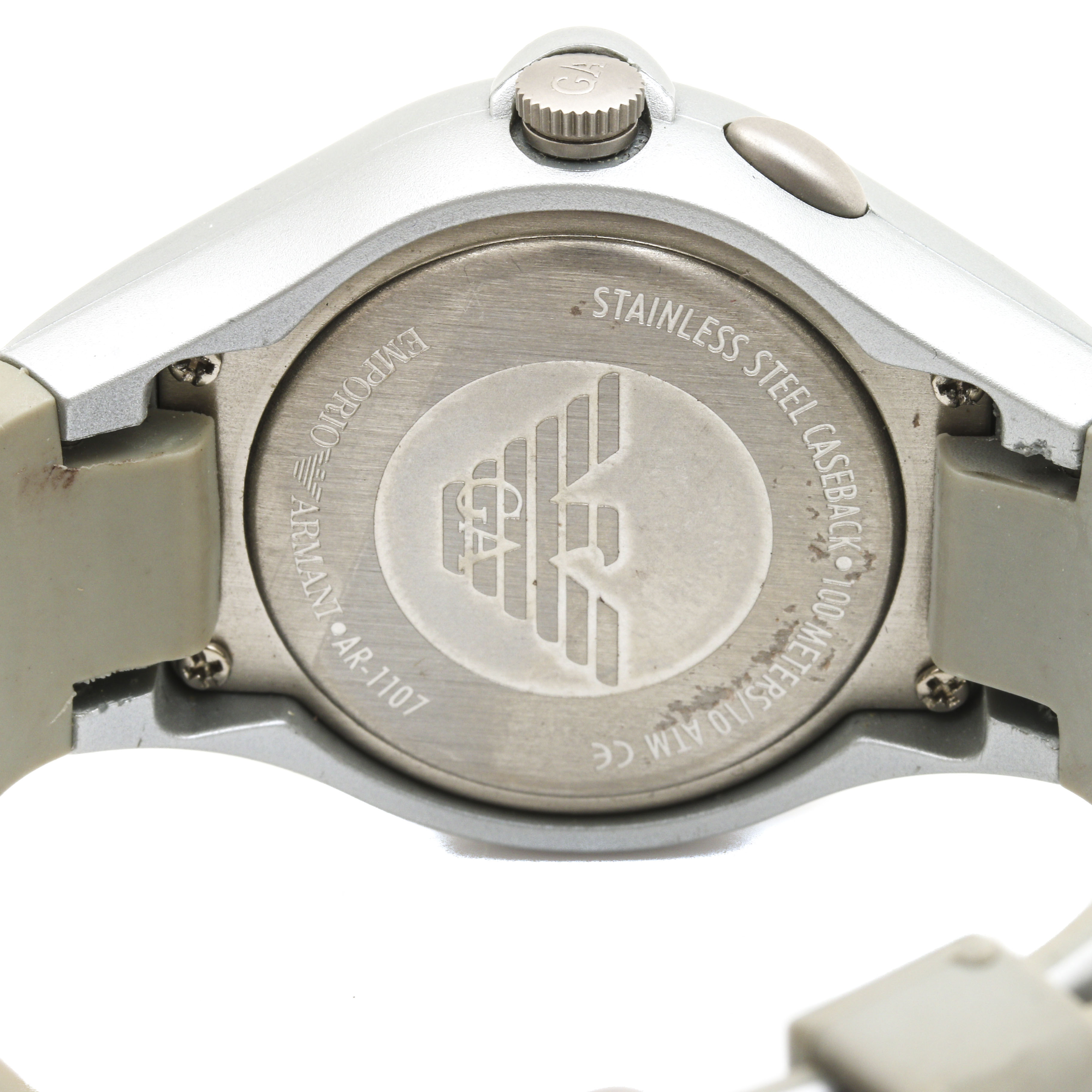 Emporio Armani Stainless Steel and Plastic Gray Watch