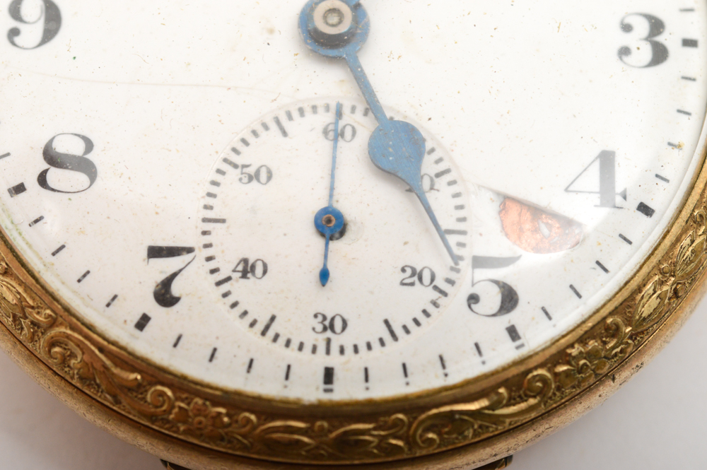 Nidor Vintage 14K Gold Filled Pocket Watch