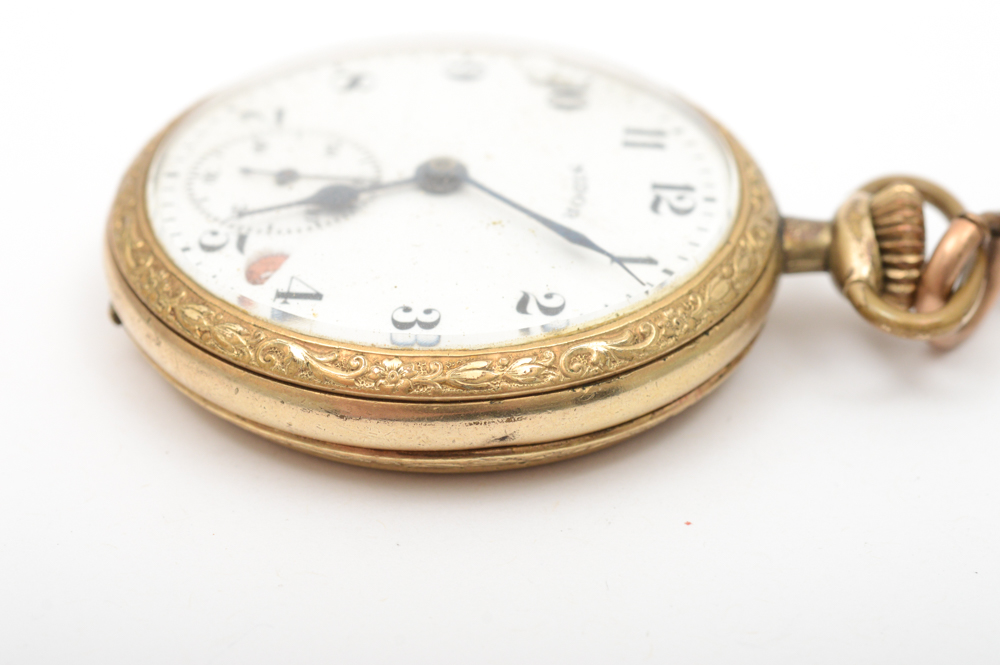 Nidor Vintage 14K Gold Filled Pocket Watch
