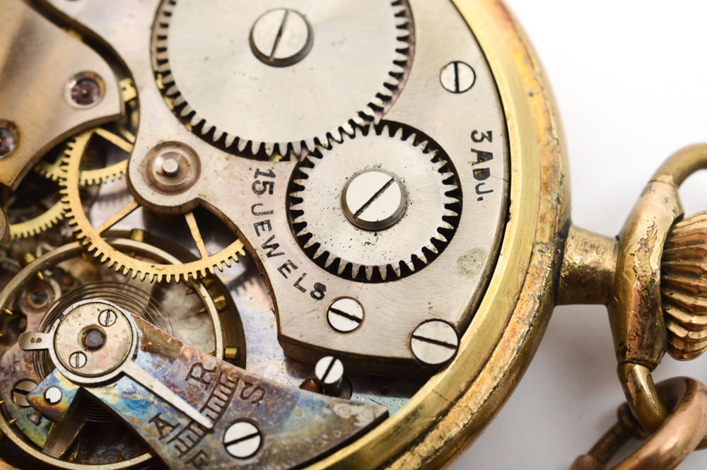 Nidor Vintage 14K Gold Filled Pocket Watch