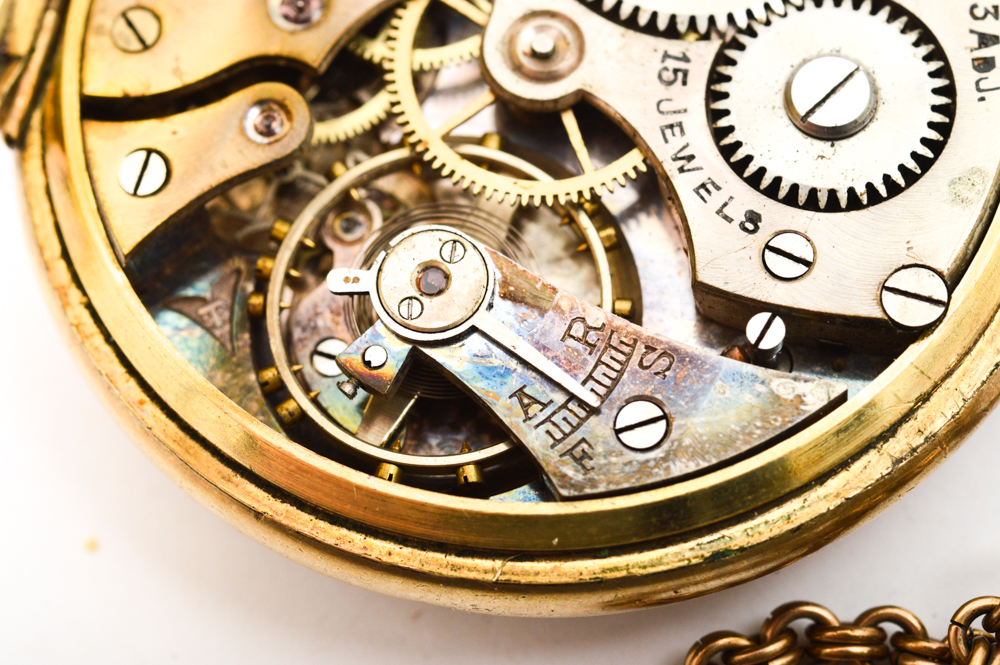 Nidor Vintage 14K Gold Filled Pocket Watch