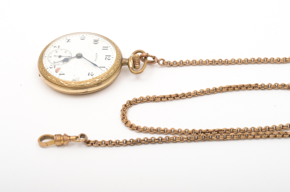 Nidor Vintage 14K Gold Filled Pocket Watch