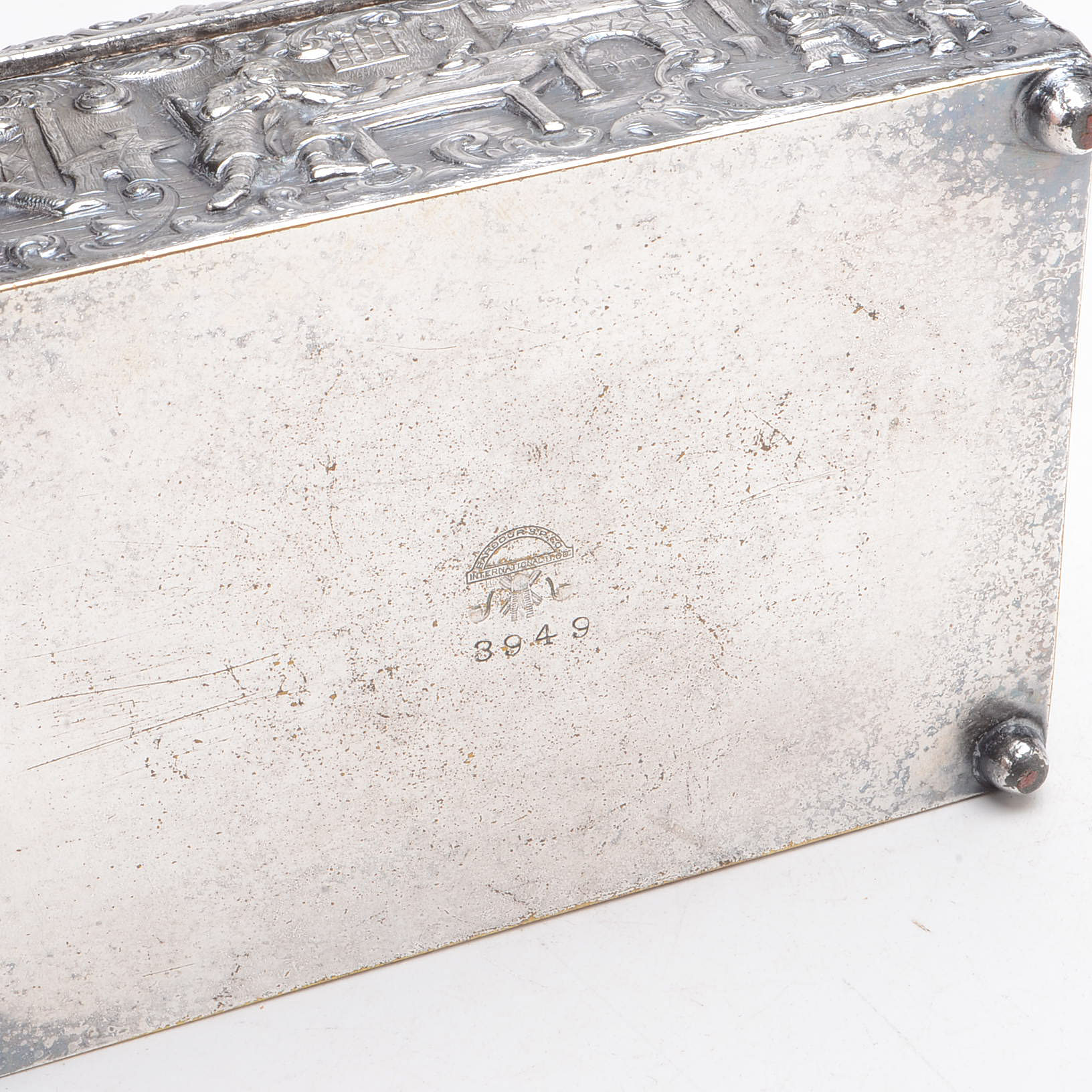 Early 20th Century Barbour Silver Plate Cigarette Box With Dutch Designs